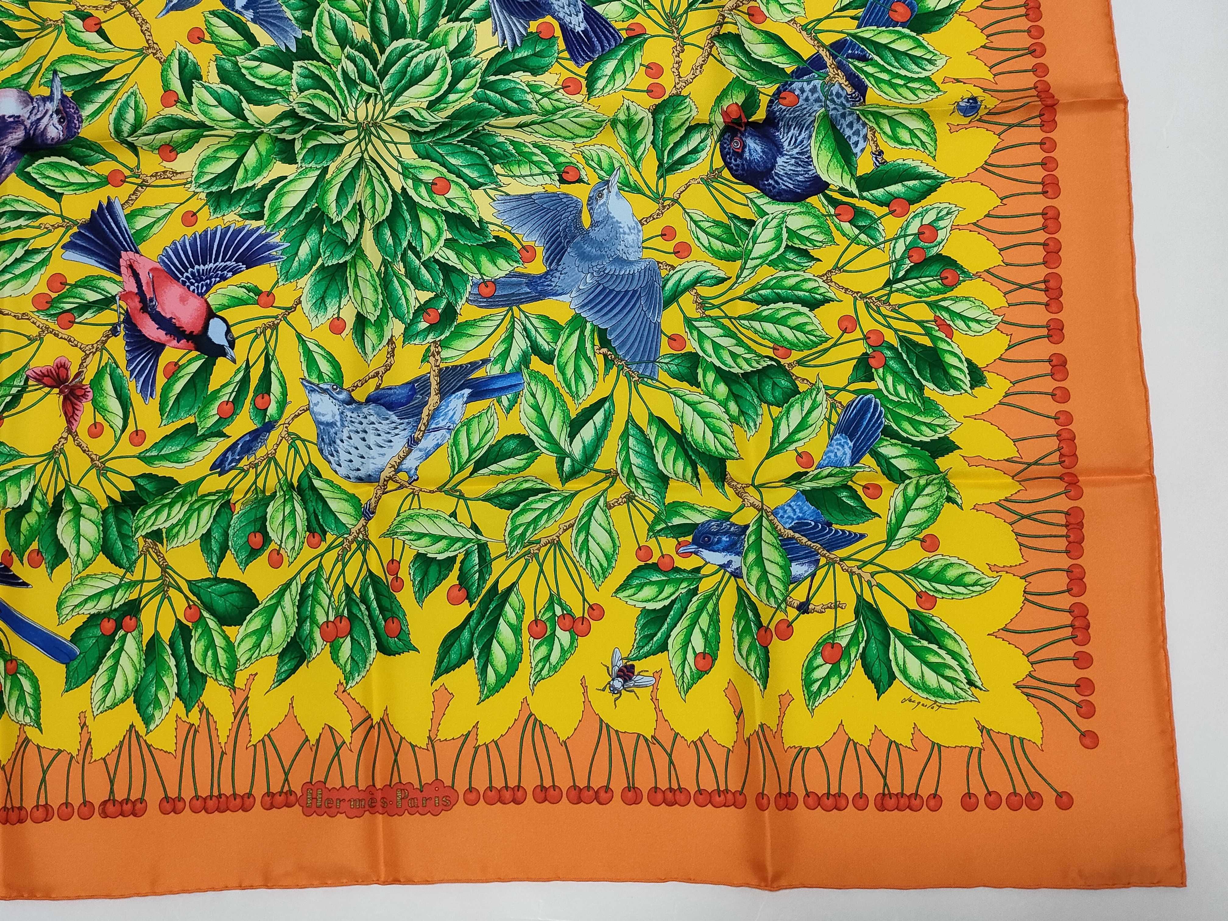 Hermes Les Merises Silk Carre Scarf by Jean-Jacques Jacquelot