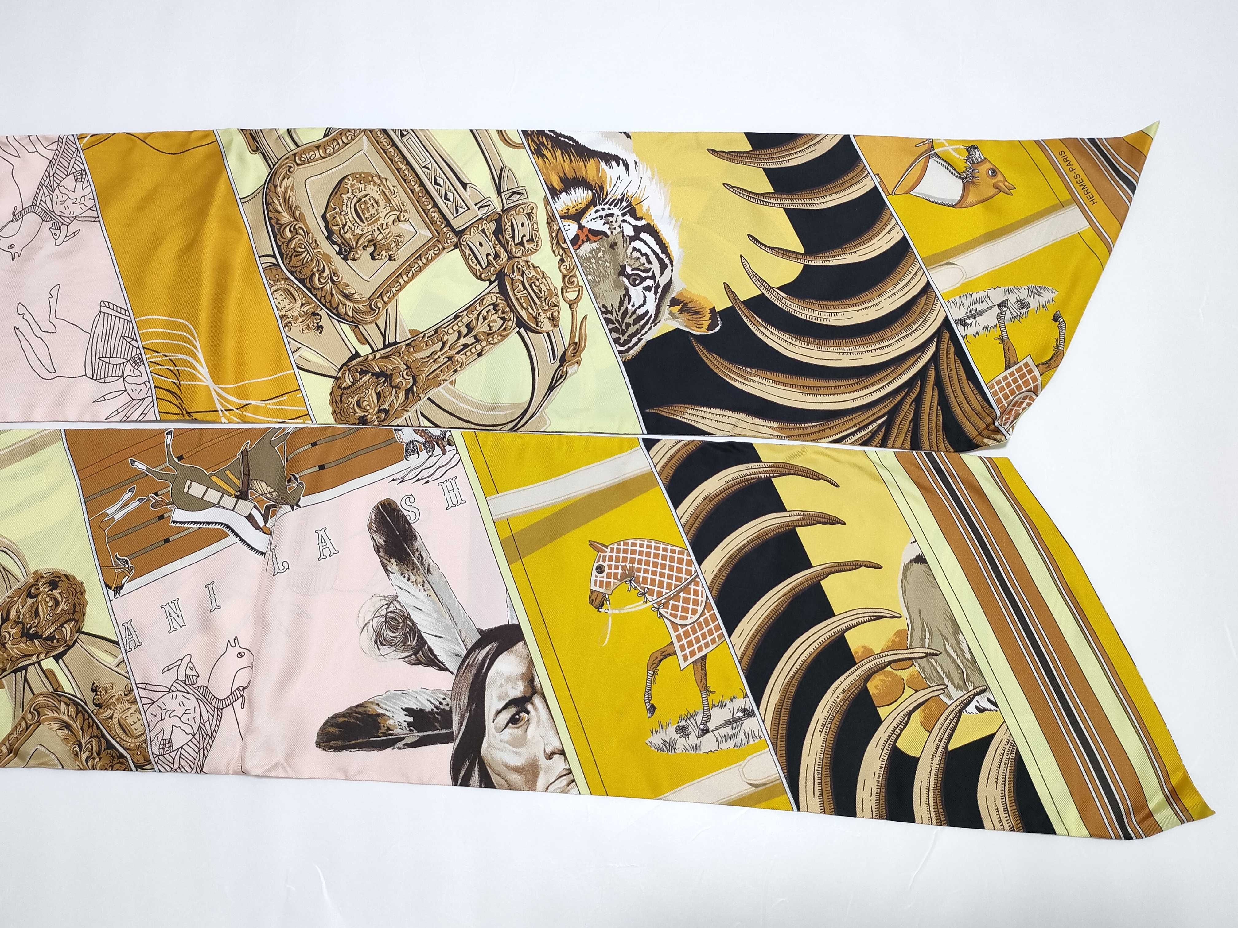Hermes Carre en Carres Maxi Twilly Silk Scarf