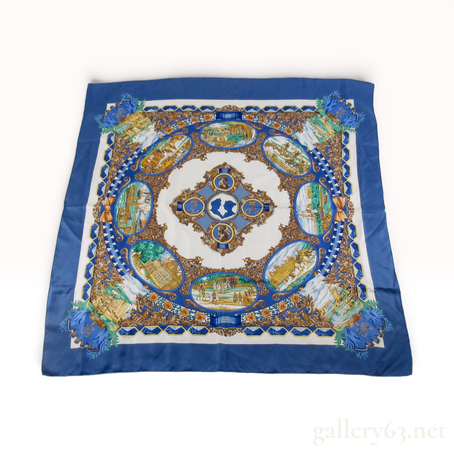 Hermes Entente Cordiale Chateau d Eu Silk Scarf by Loic Dubigeon