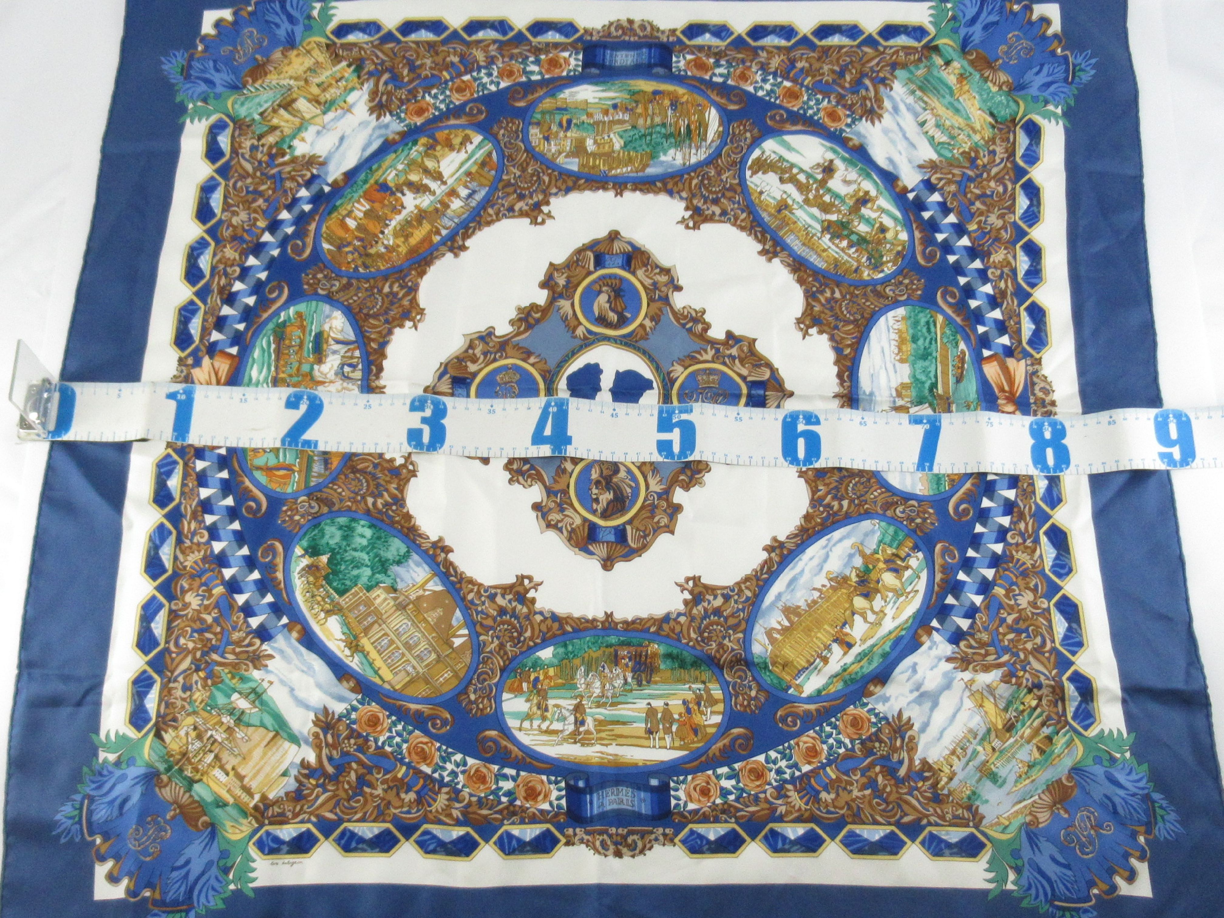 Hermes Entente Cordiale Chateau d Eu Silk Scarf by Loic Dubigeon