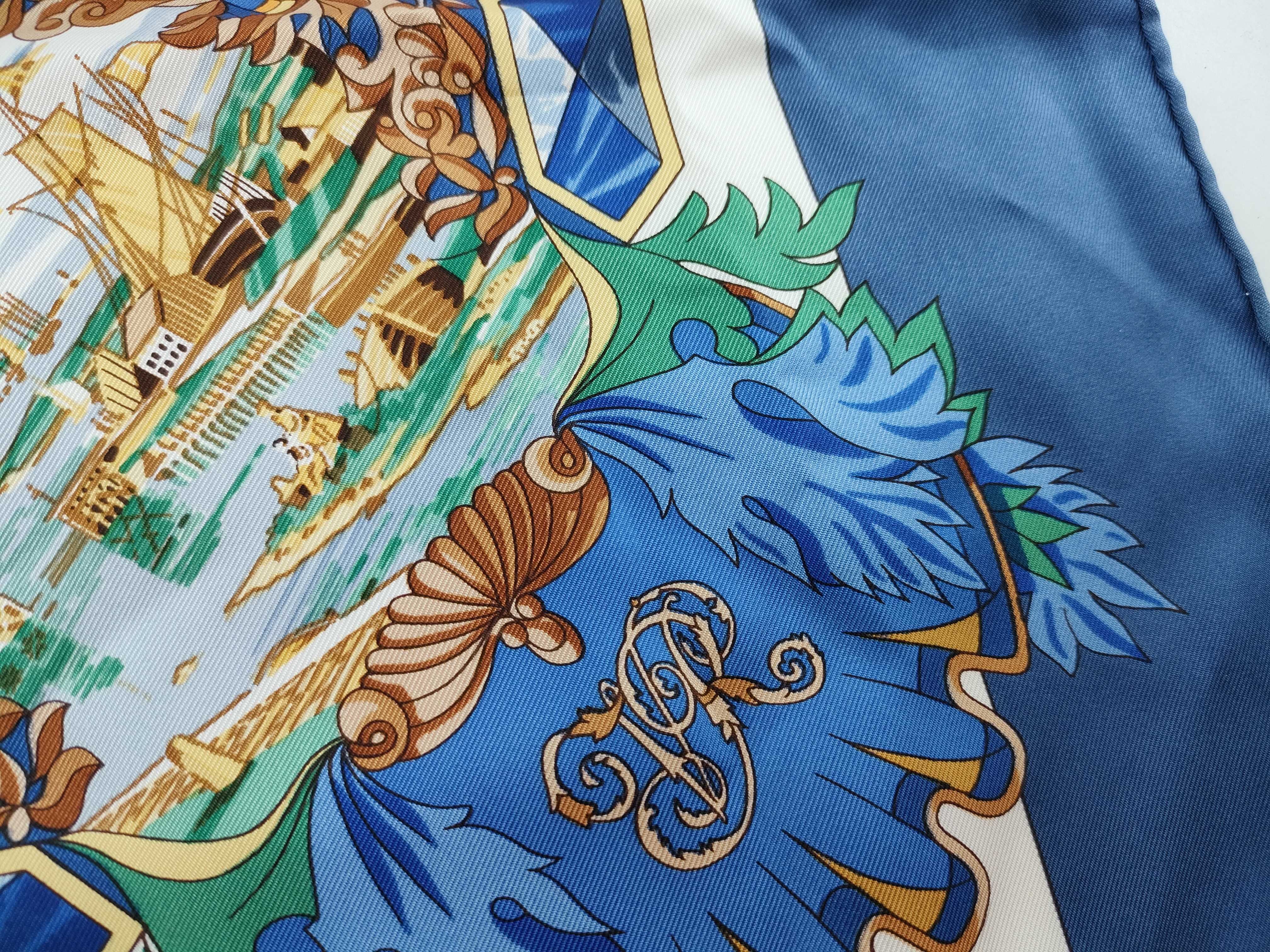 Hermes Entente Cordiale Chateau d Eu Silk Scarf by Loic Dubigeon