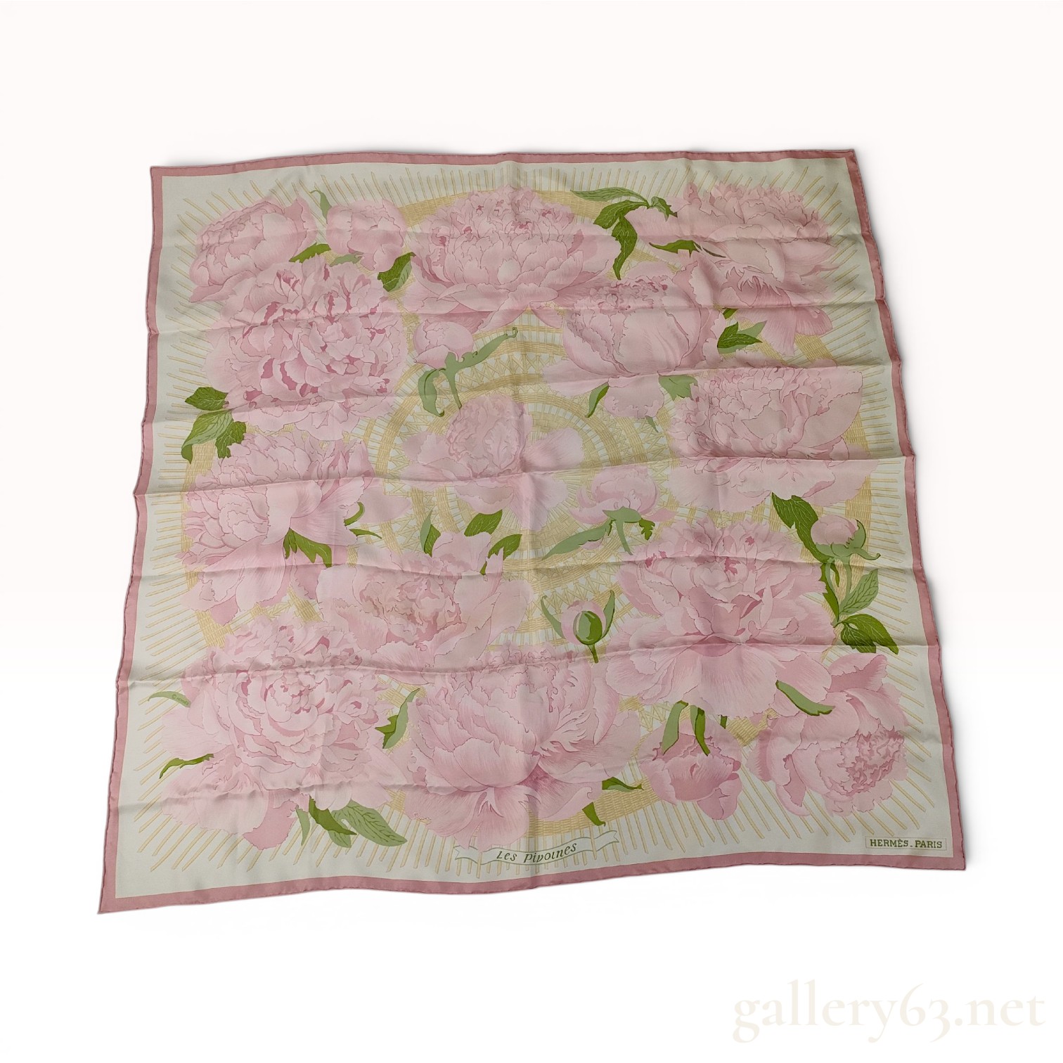 Hermes Les Pivoines Silk Scarf 90cm