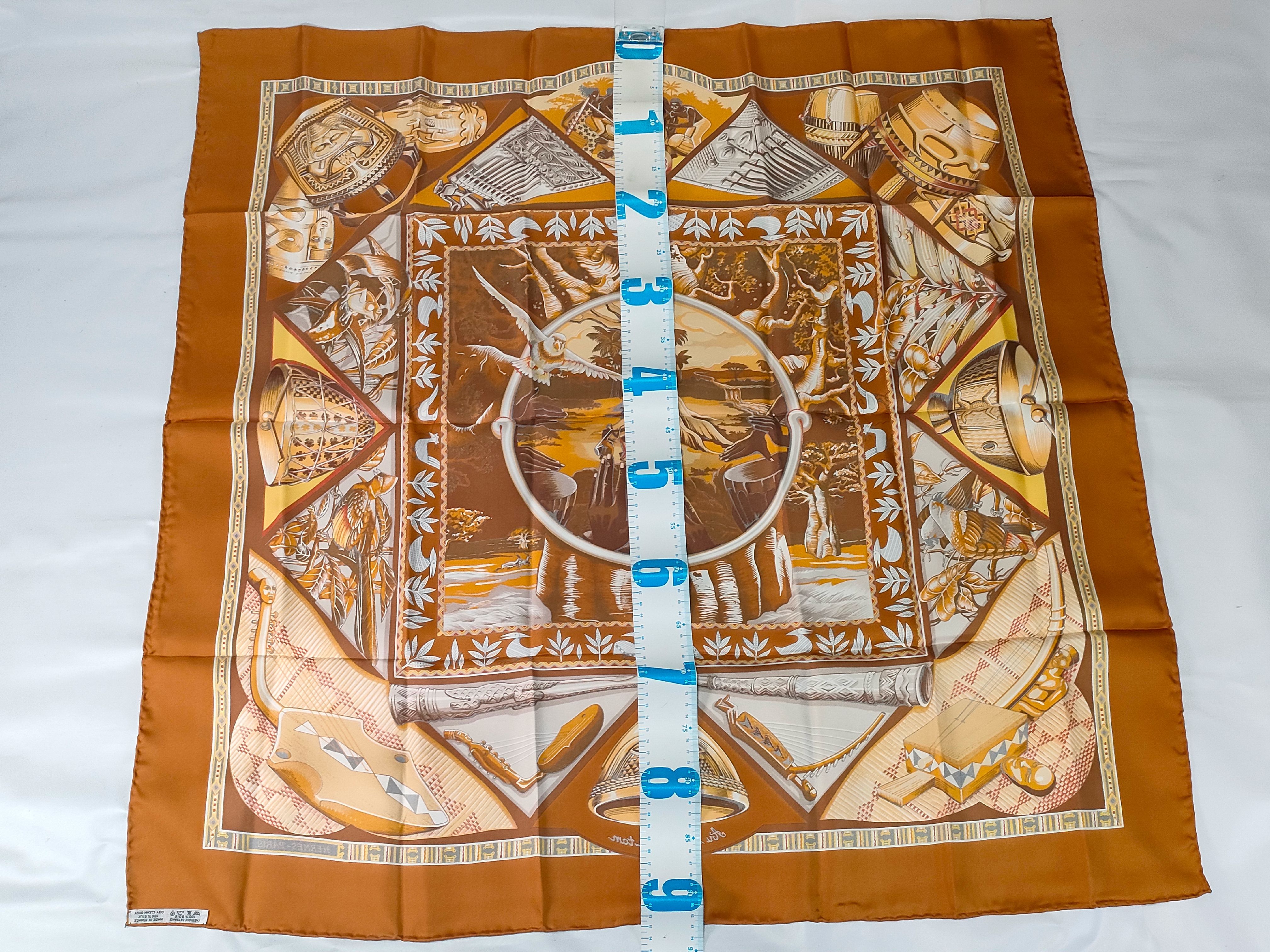 Hermes Au Son du Tam-tam Silk Scarf