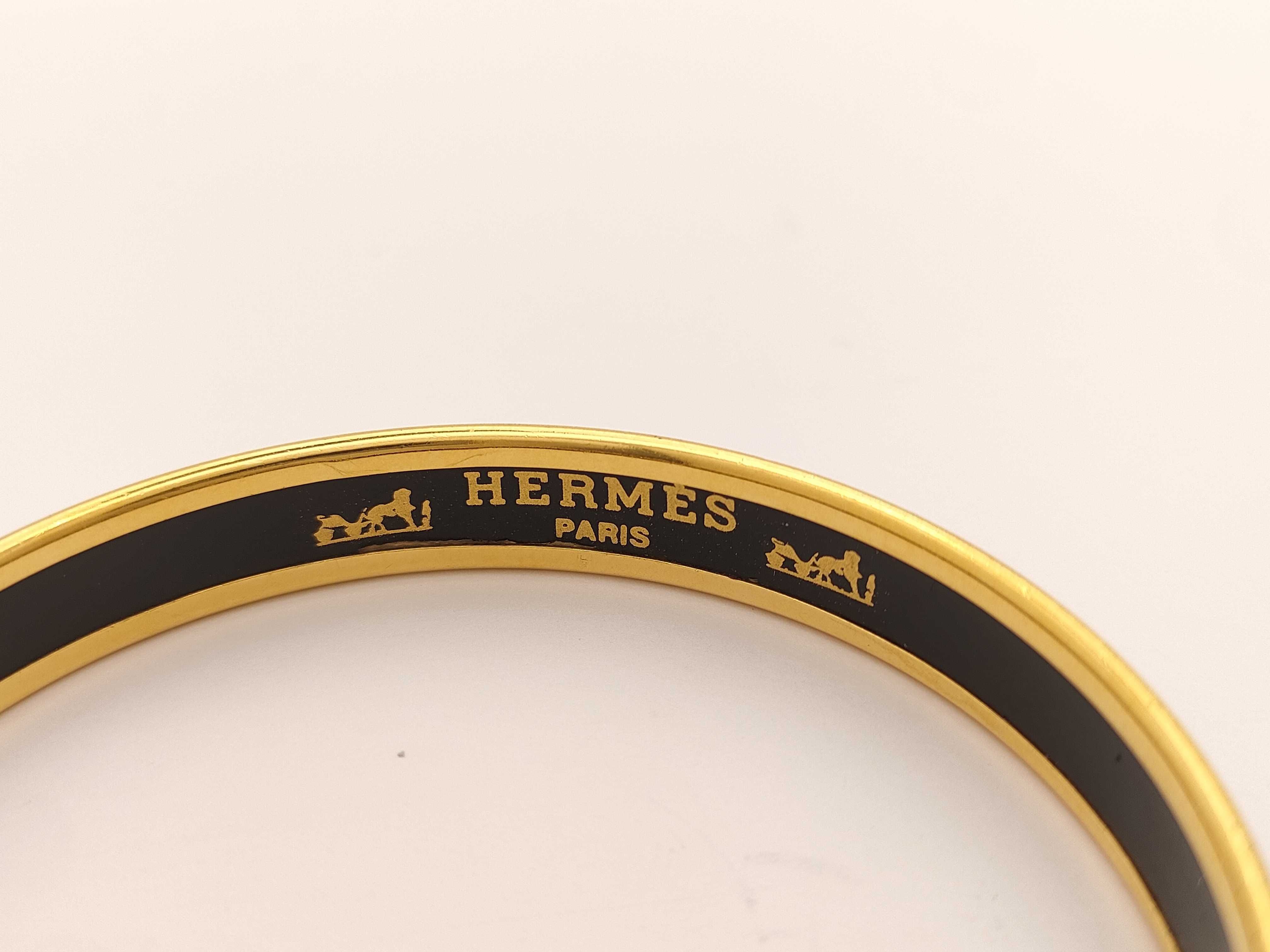 Hermes Pink Mors and Gourmettes Enamel and Gold-Toned Bangle Bracelet