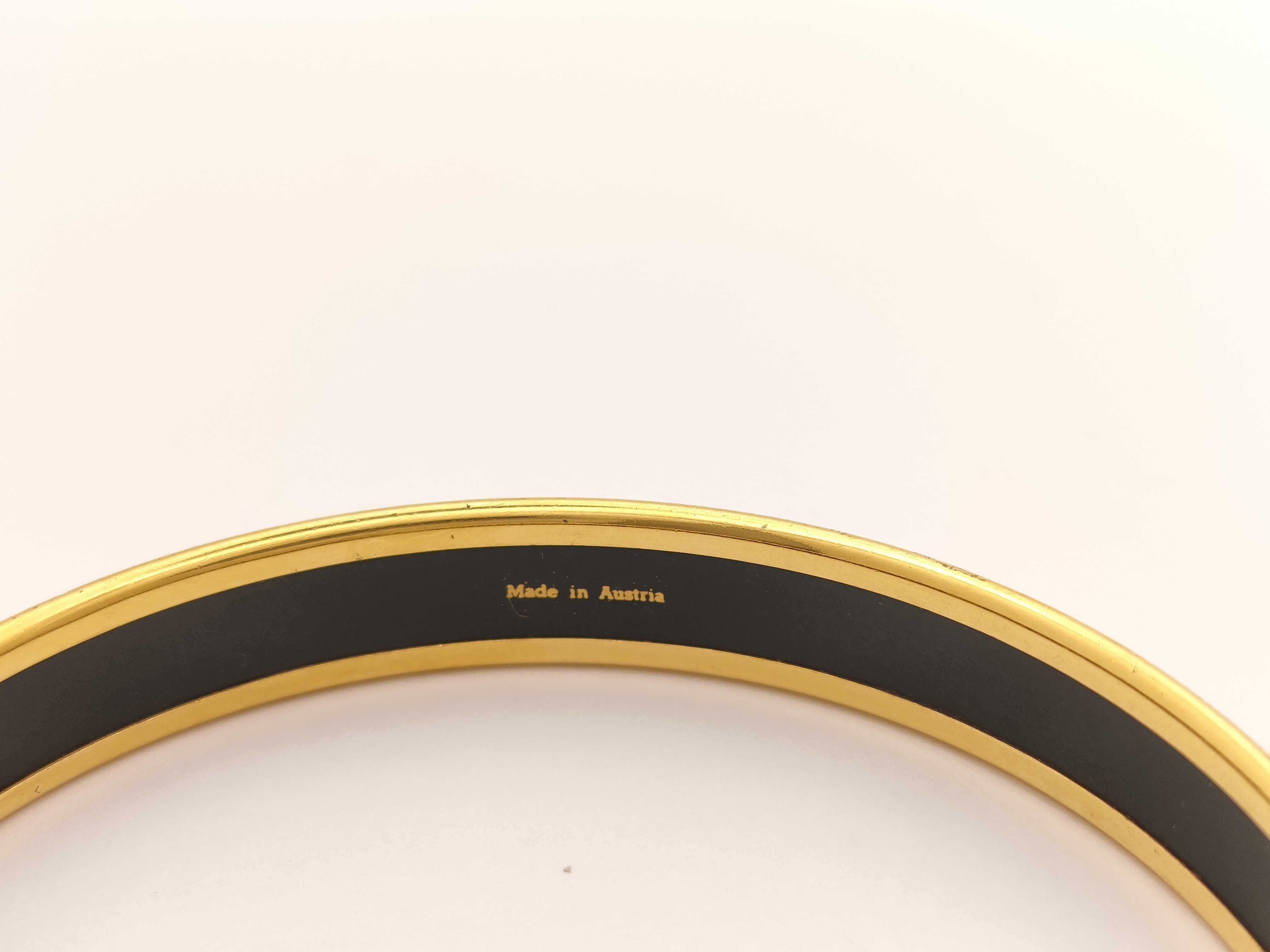 Hermes Pink Mors and Gourmettes Enamel and Gold-Toned Bangle Bracelet