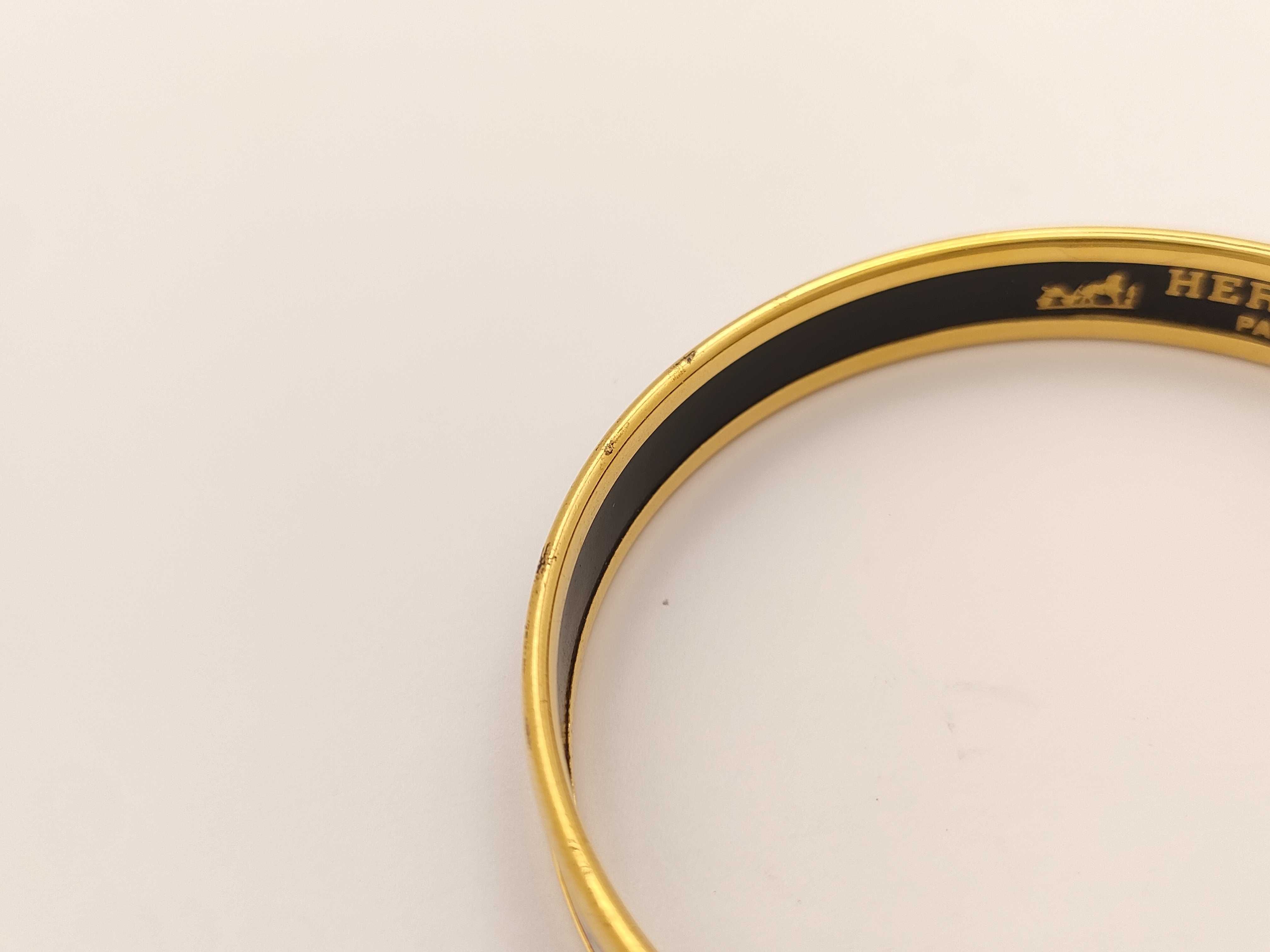 Hermes Pink Mors and Gourmettes Enamel and Gold-Toned Bangle Bracelet