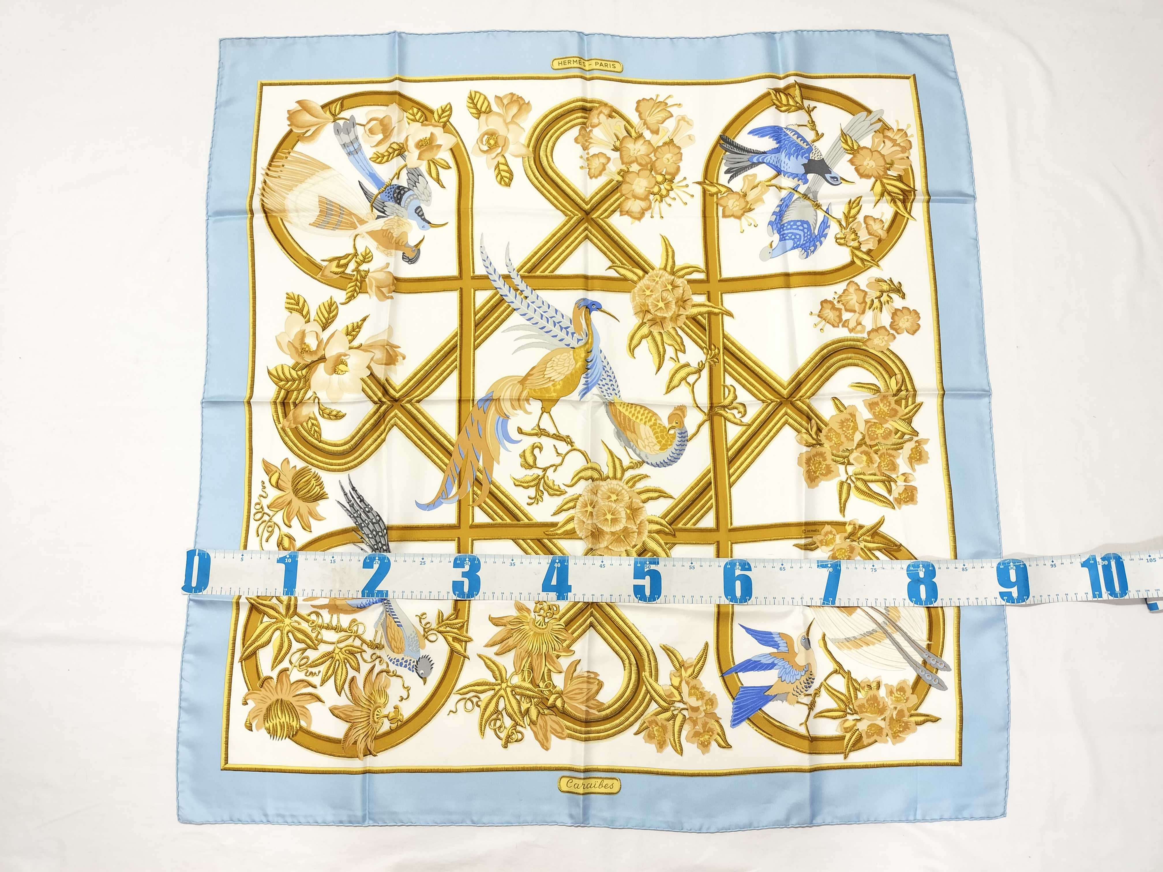 Hermes Caraibes Silk Scarf by Christiane Vauzelles