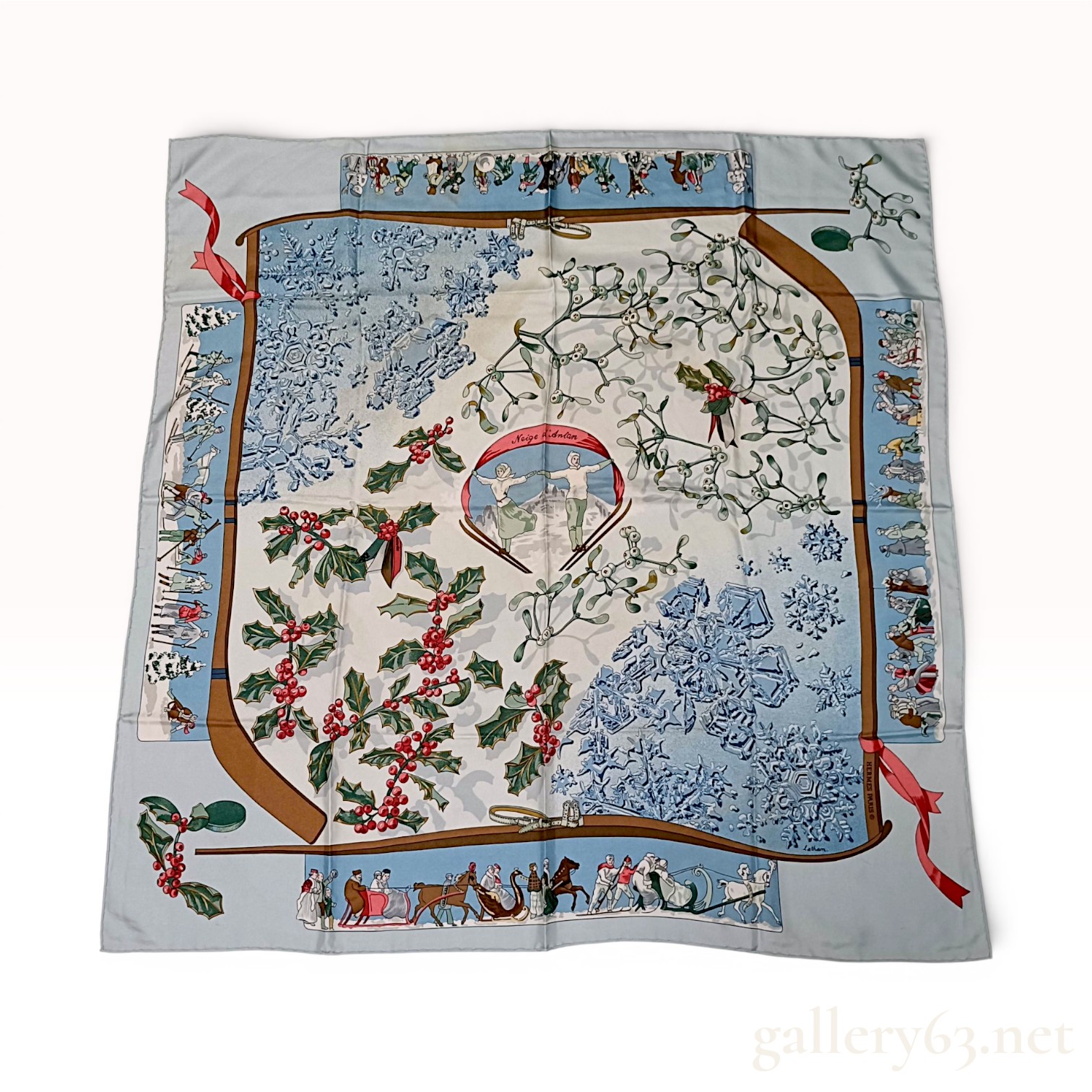 Hermes Silk Carre Neige d'Antan by Cathy Latham