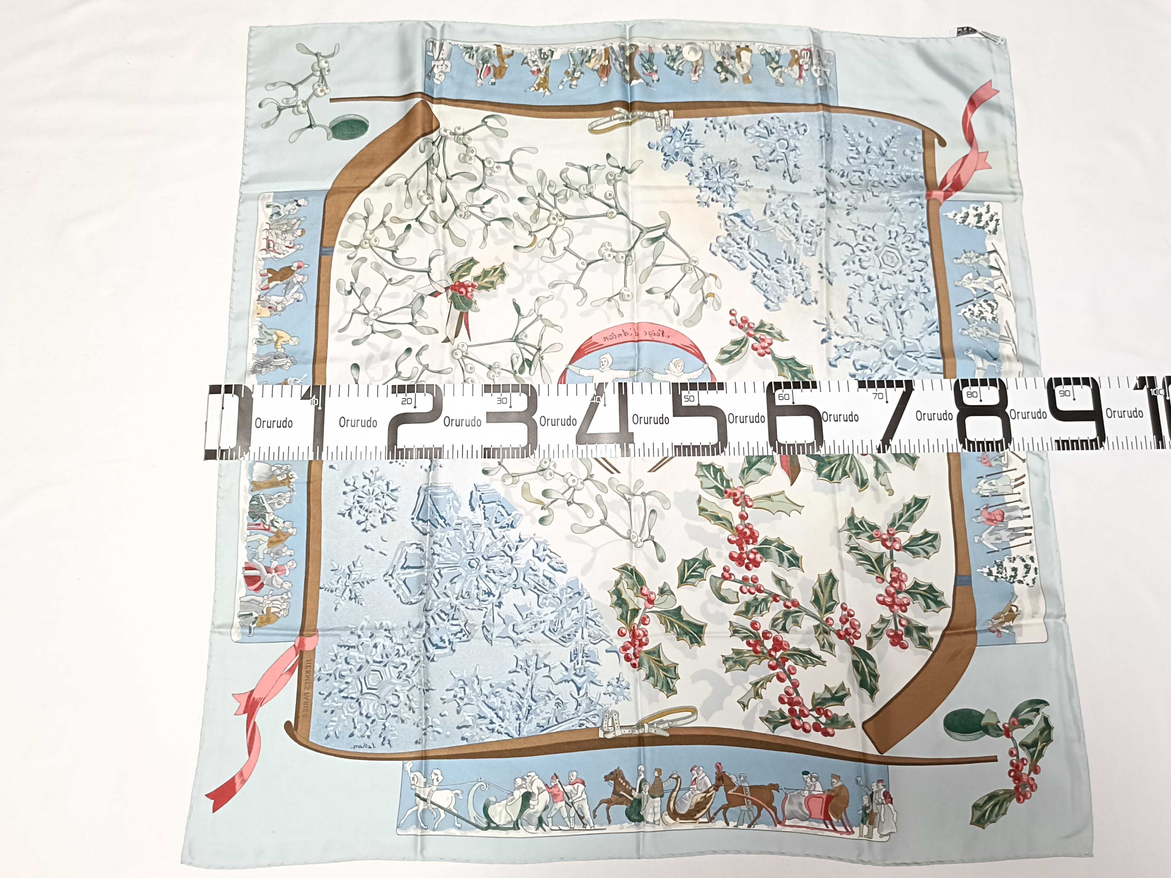 Hermes Silk Carre Neige d'Antan by Cathy Latham