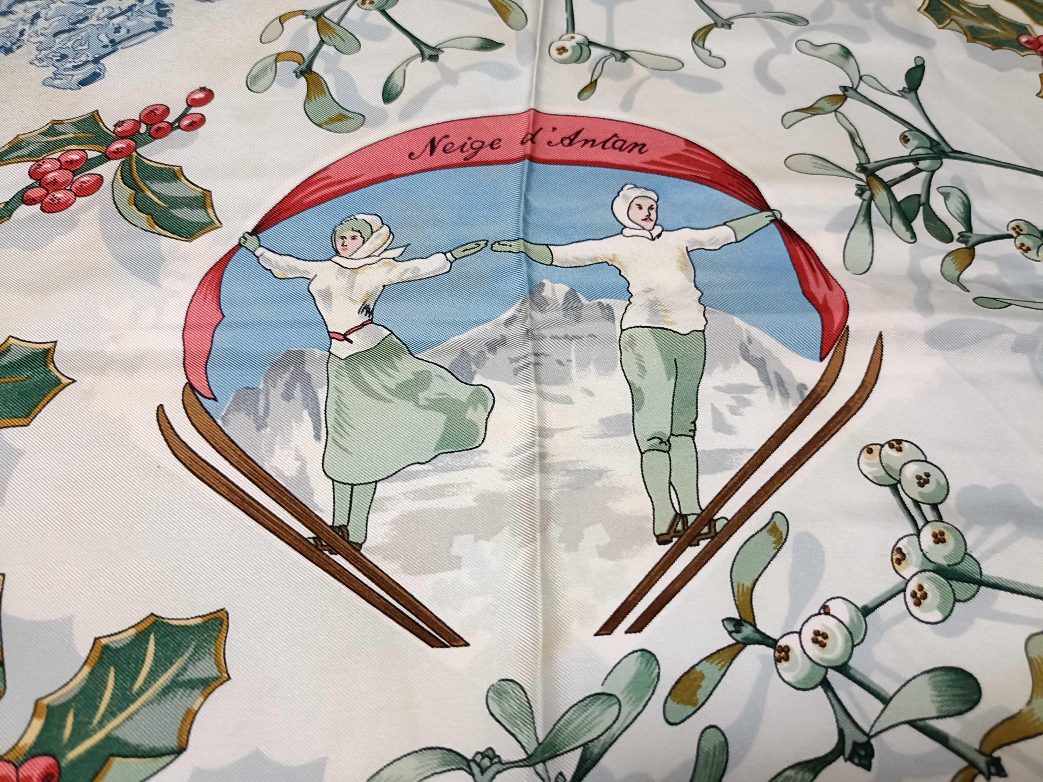 Hermes Silk Carre Neige d'Antan by Cathy Latham