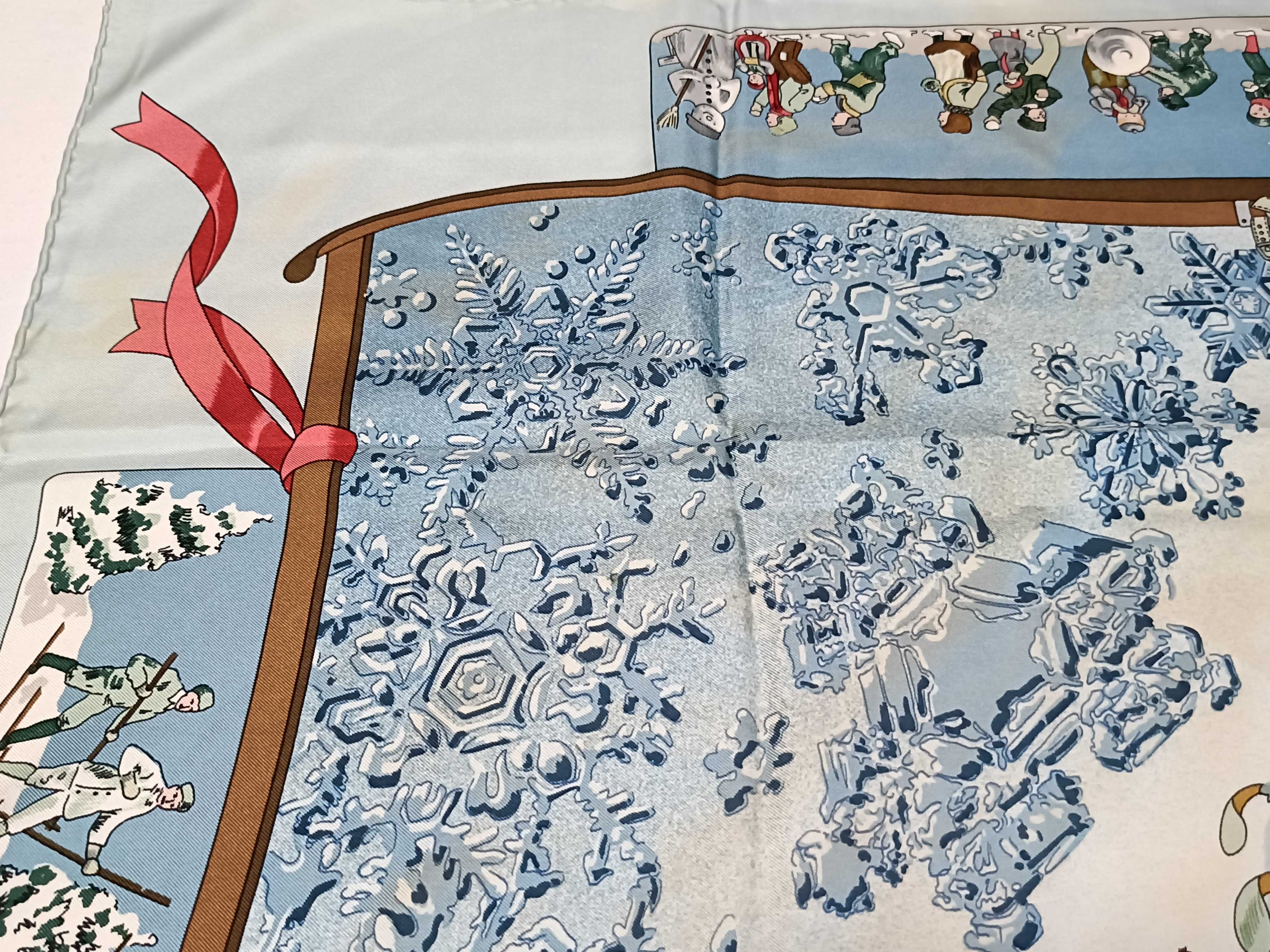 Hermes Silk Carre Neige d'Antan by Cathy Latham