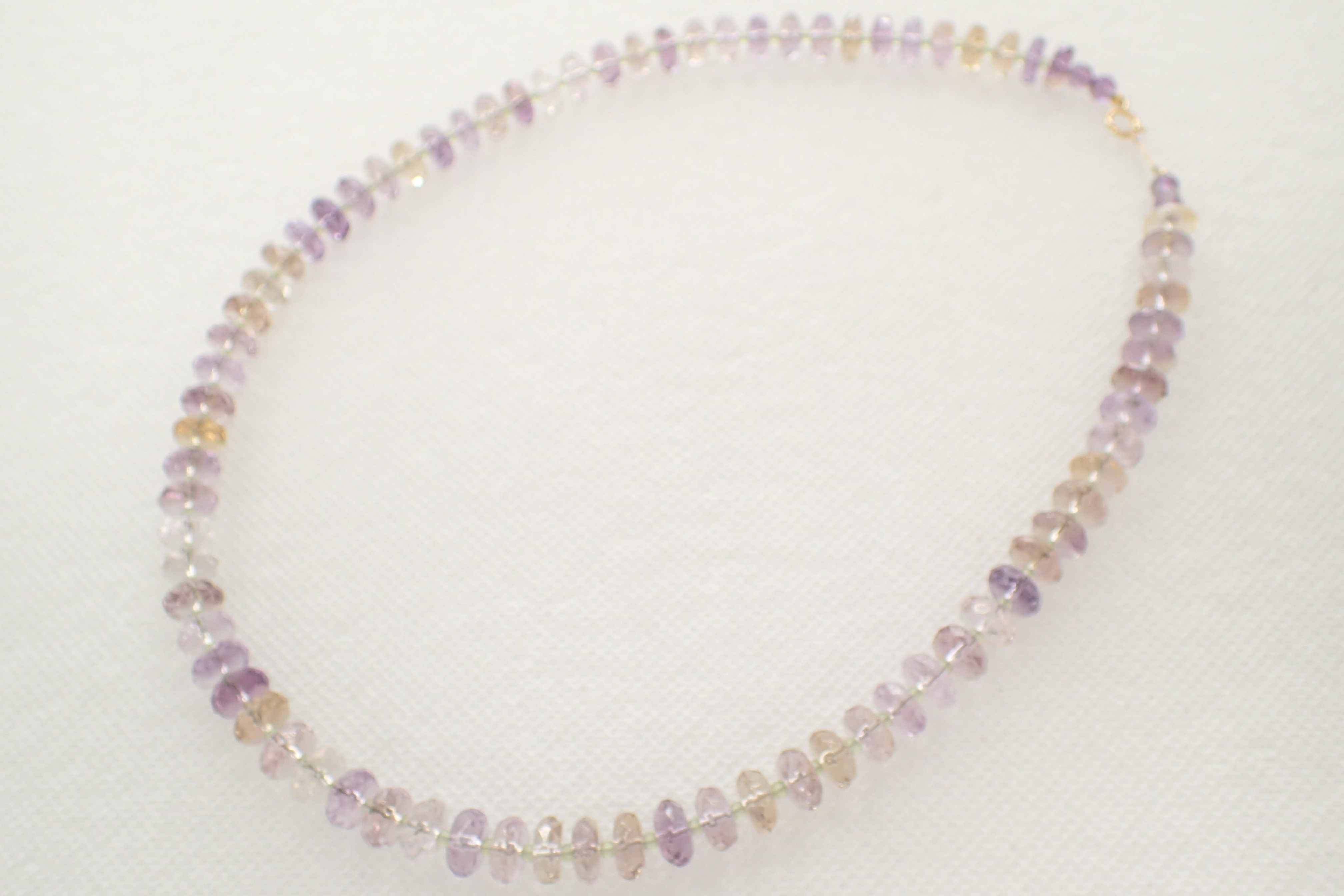 18K Yellow Gold and Faceted Ametrine Bead Necklace