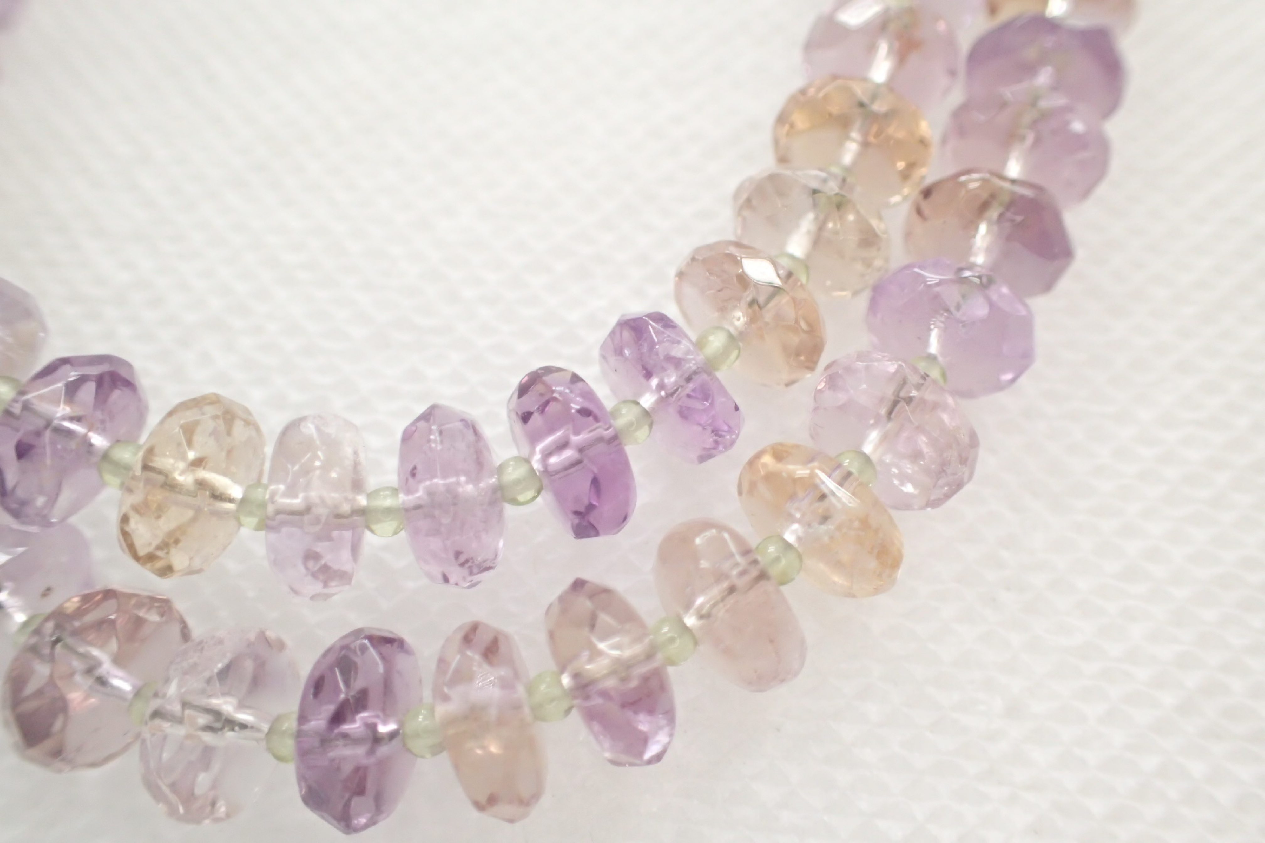18K Yellow Gold and Faceted Ametrine Bead Necklace