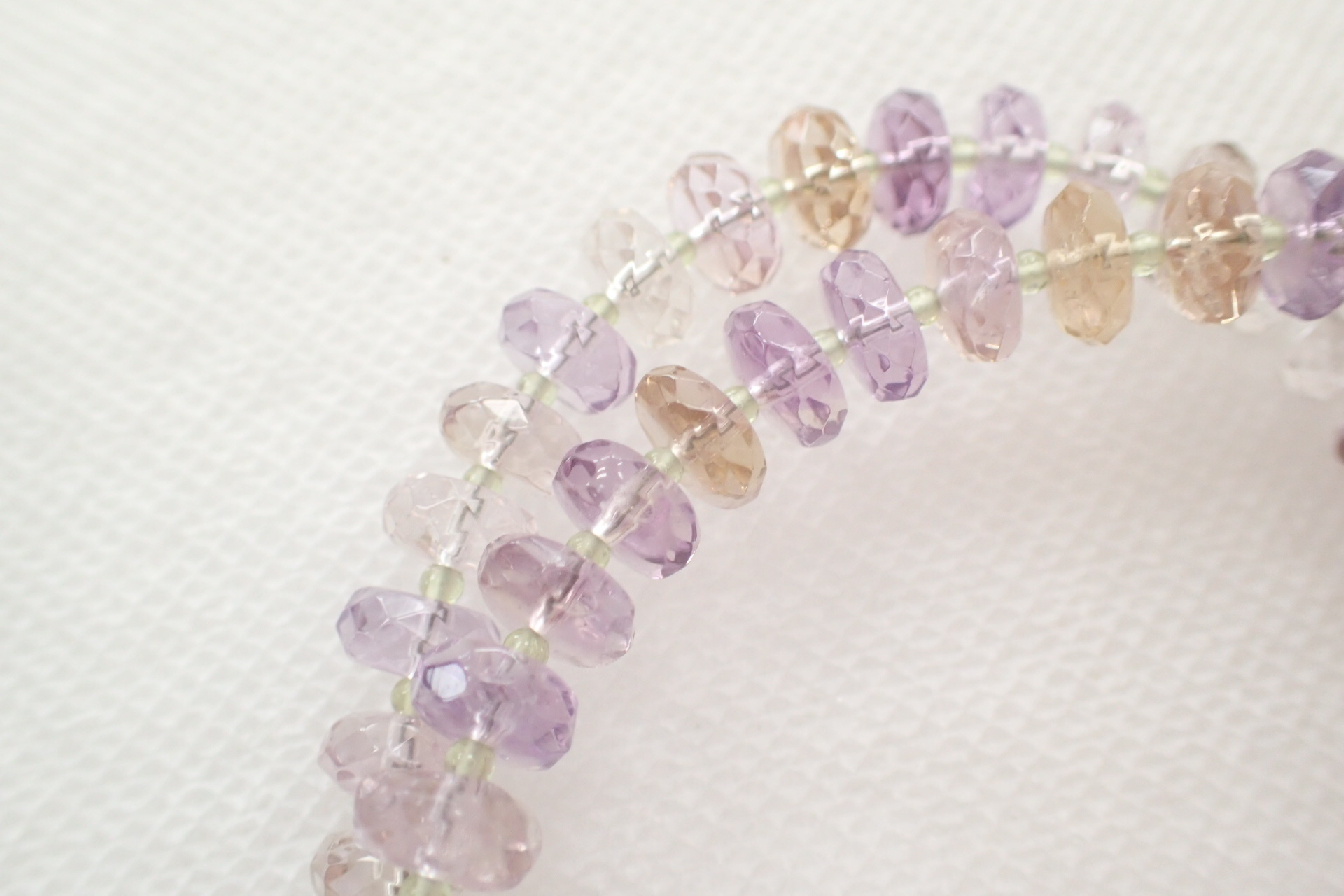18K Yellow Gold and Faceted Ametrine Bead Necklace