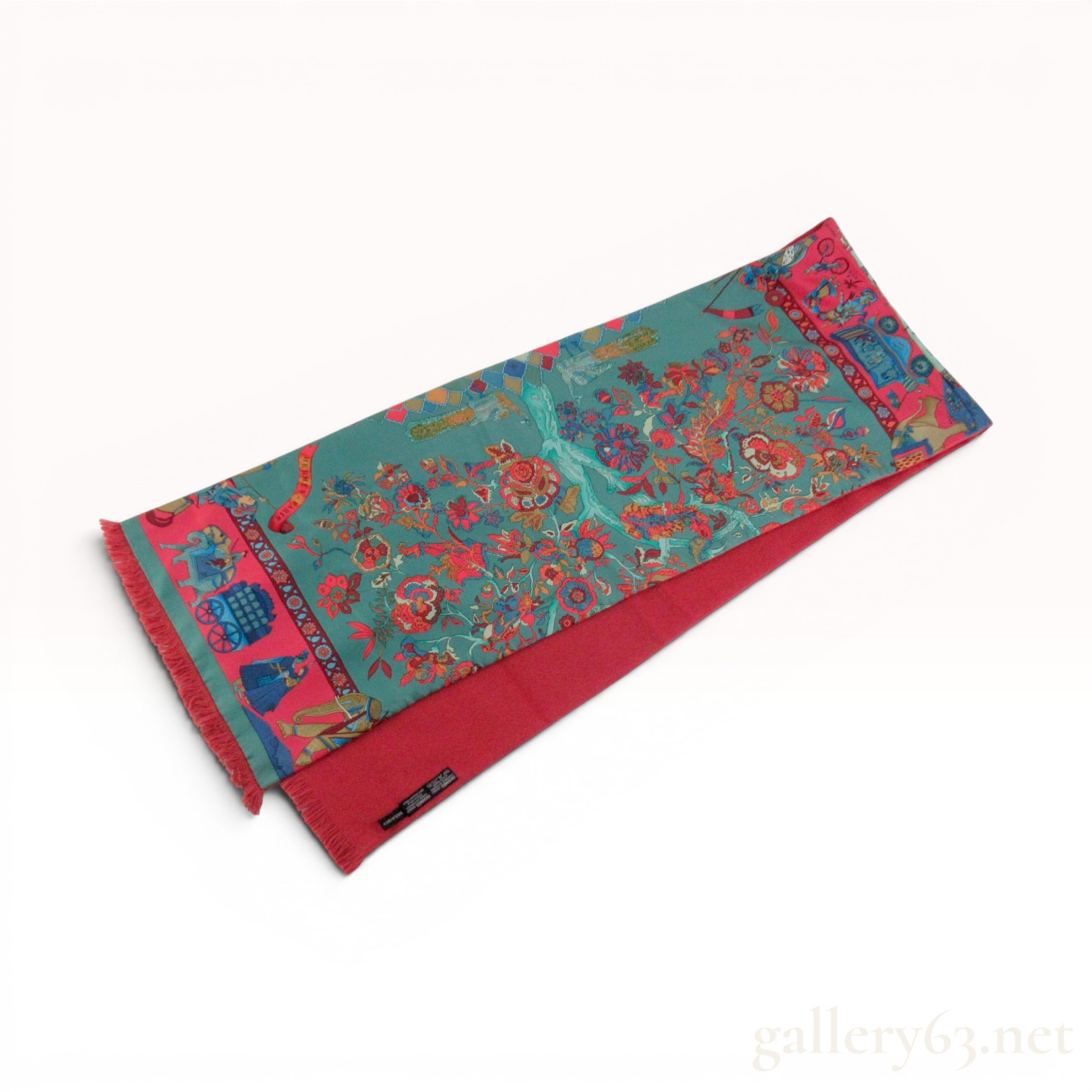 Hermes Fantaisies Indiennes Silk and Angora Double-Faced Stole