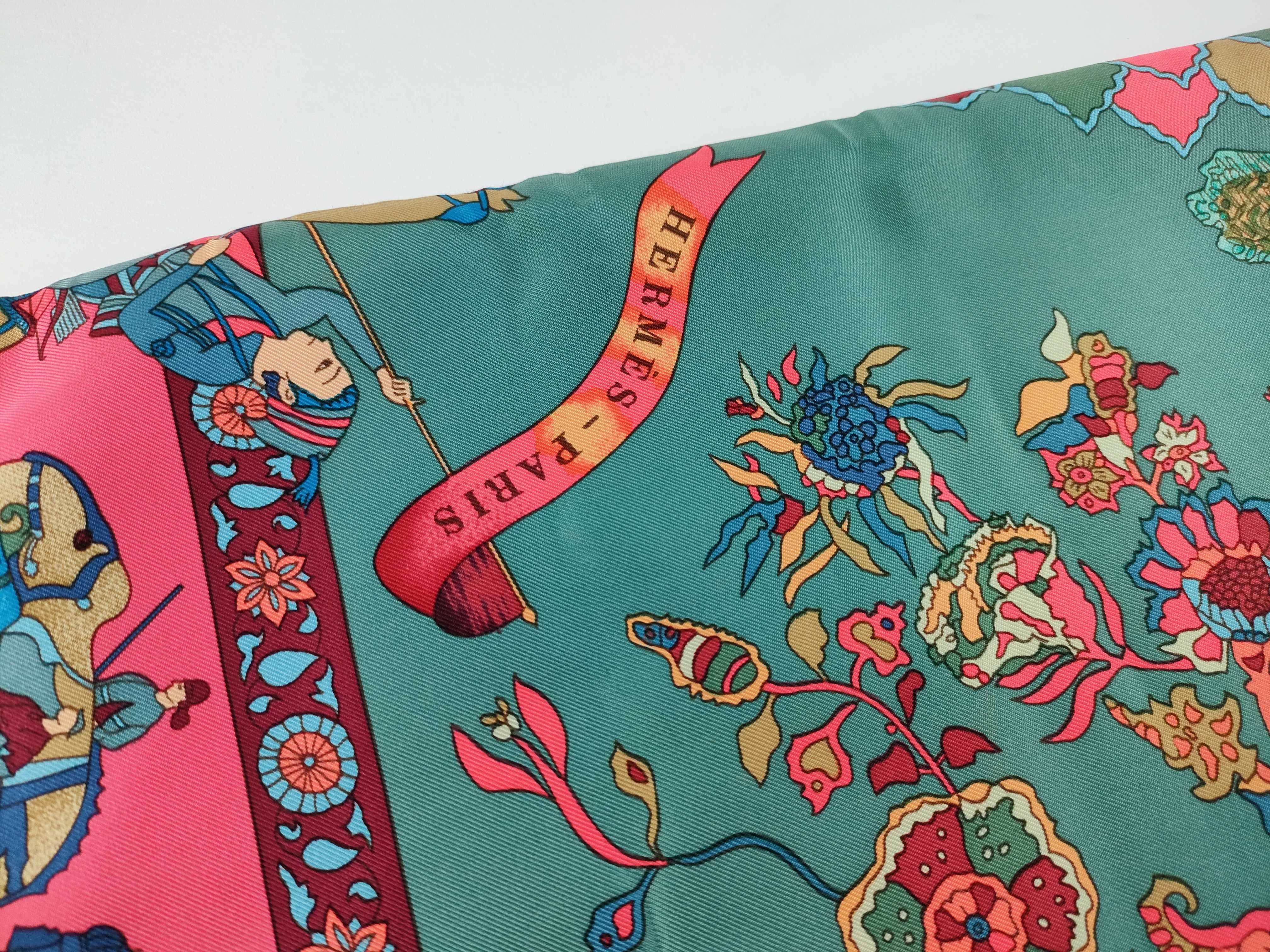 Hermes Fantaisies Indiennes Silk and Angora Double-Faced Stole