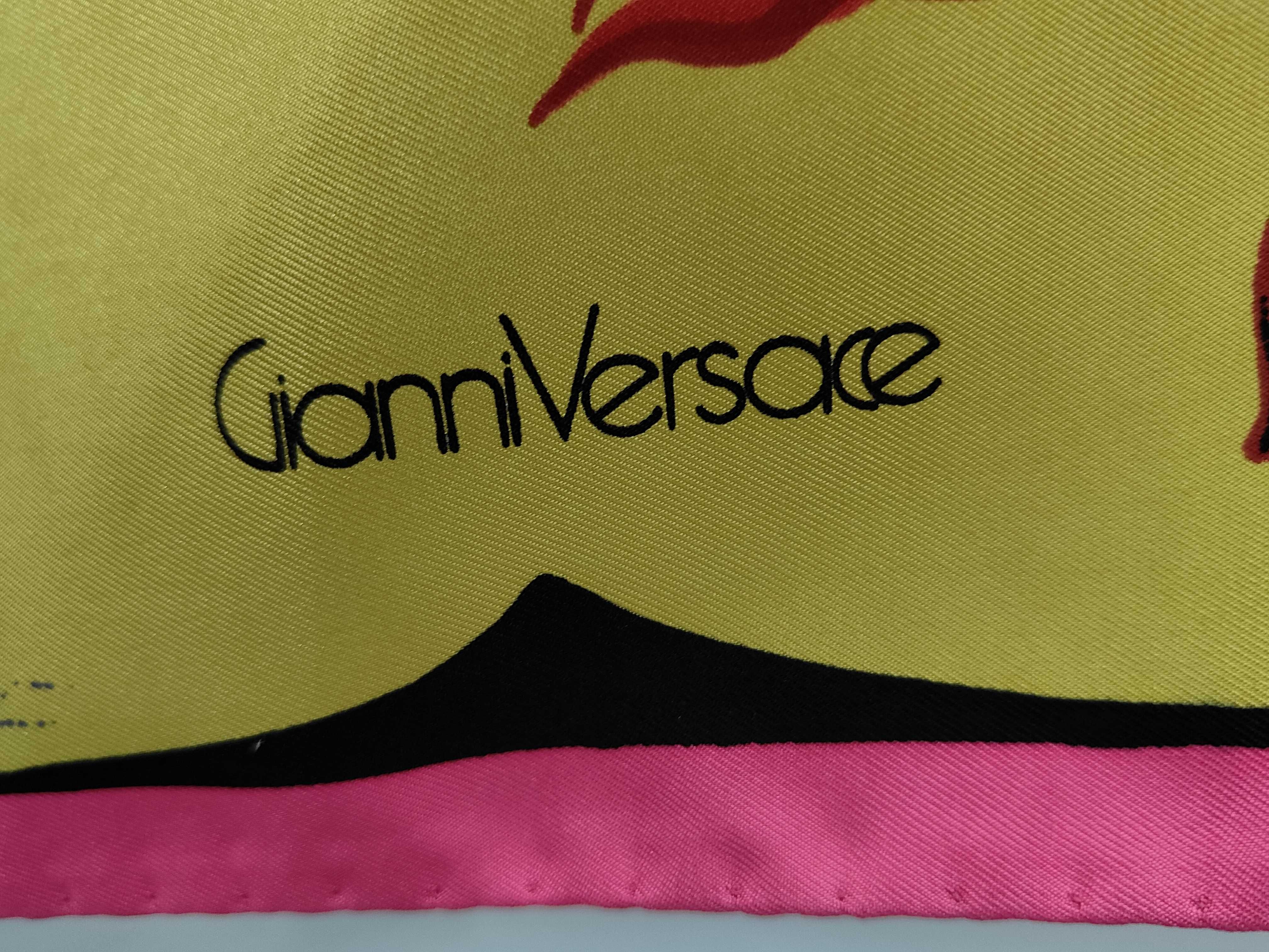 A Vintage Gianni Versace Silk Arlequin Scarf 90cm