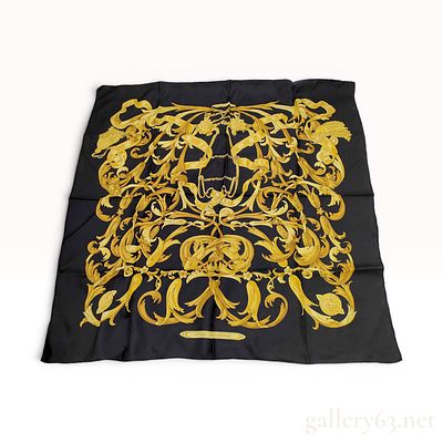 Hermes Le Mors a la Conetable Silk Twill Scarf. A vintage Hermes 90cm silk twill scarf in the Le 