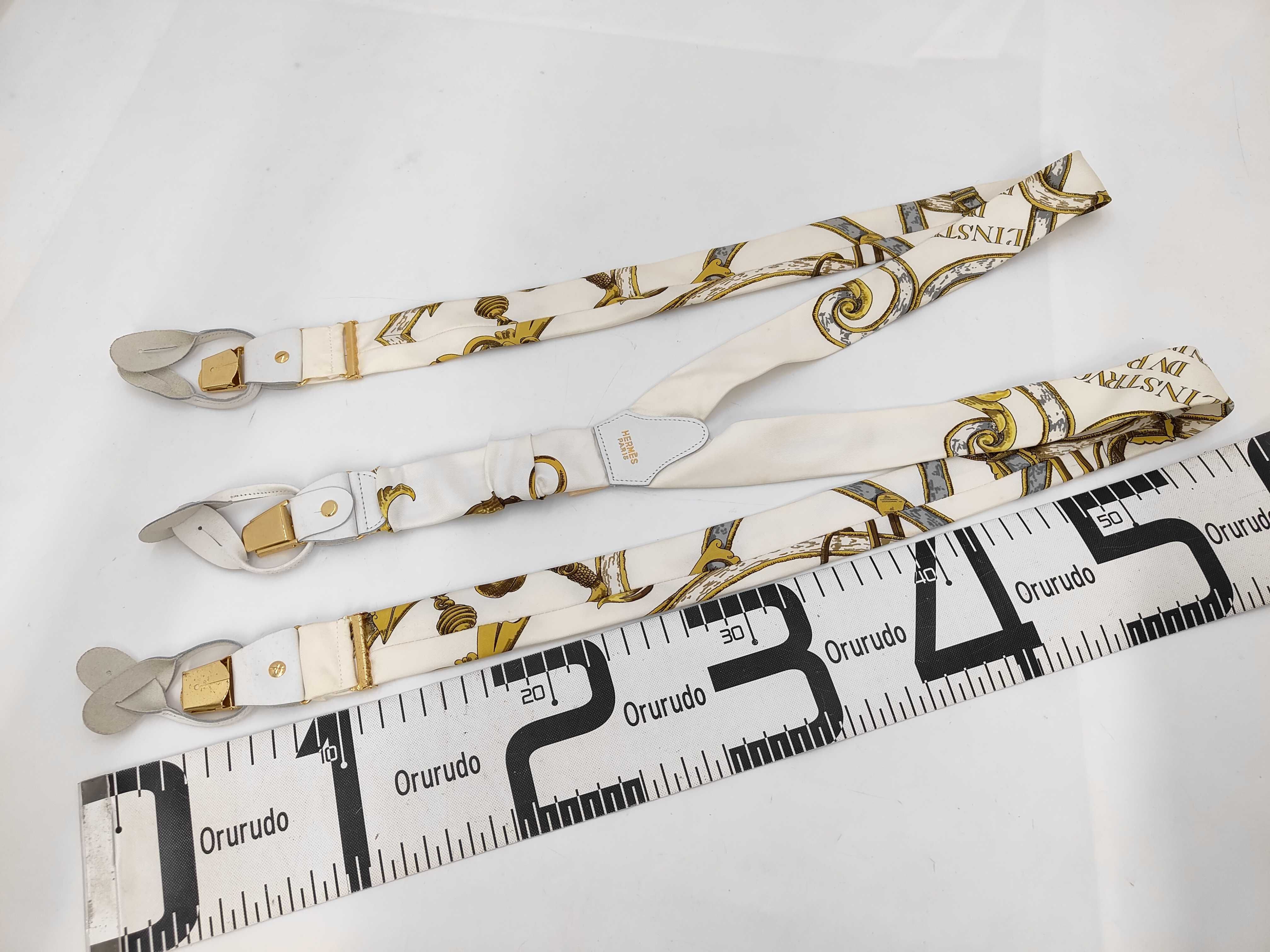 A Pair of Hermes Daimyo Silk Suspenders