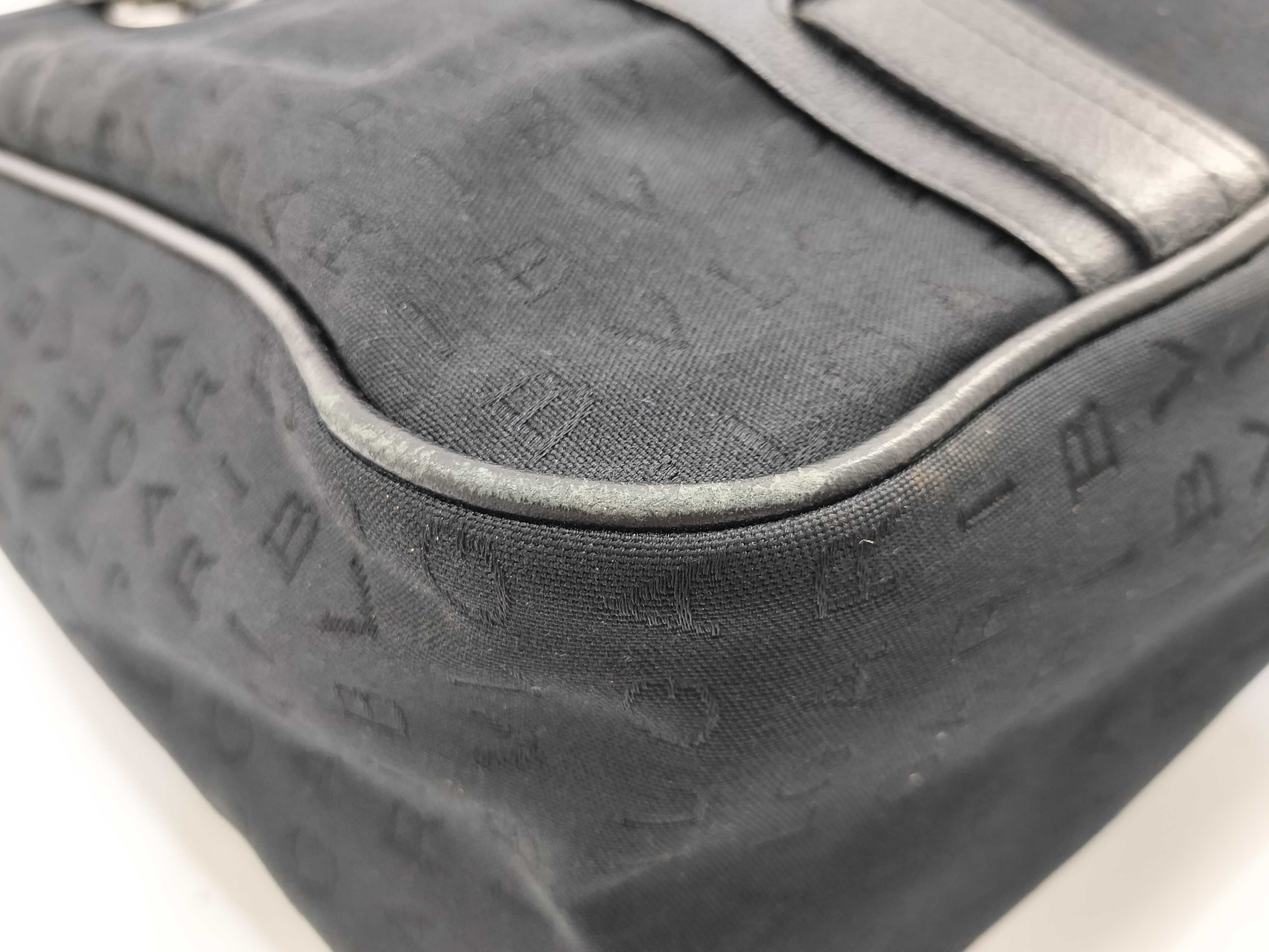 BVLGARI Black Logomania Canvas and Leather Tote Bag