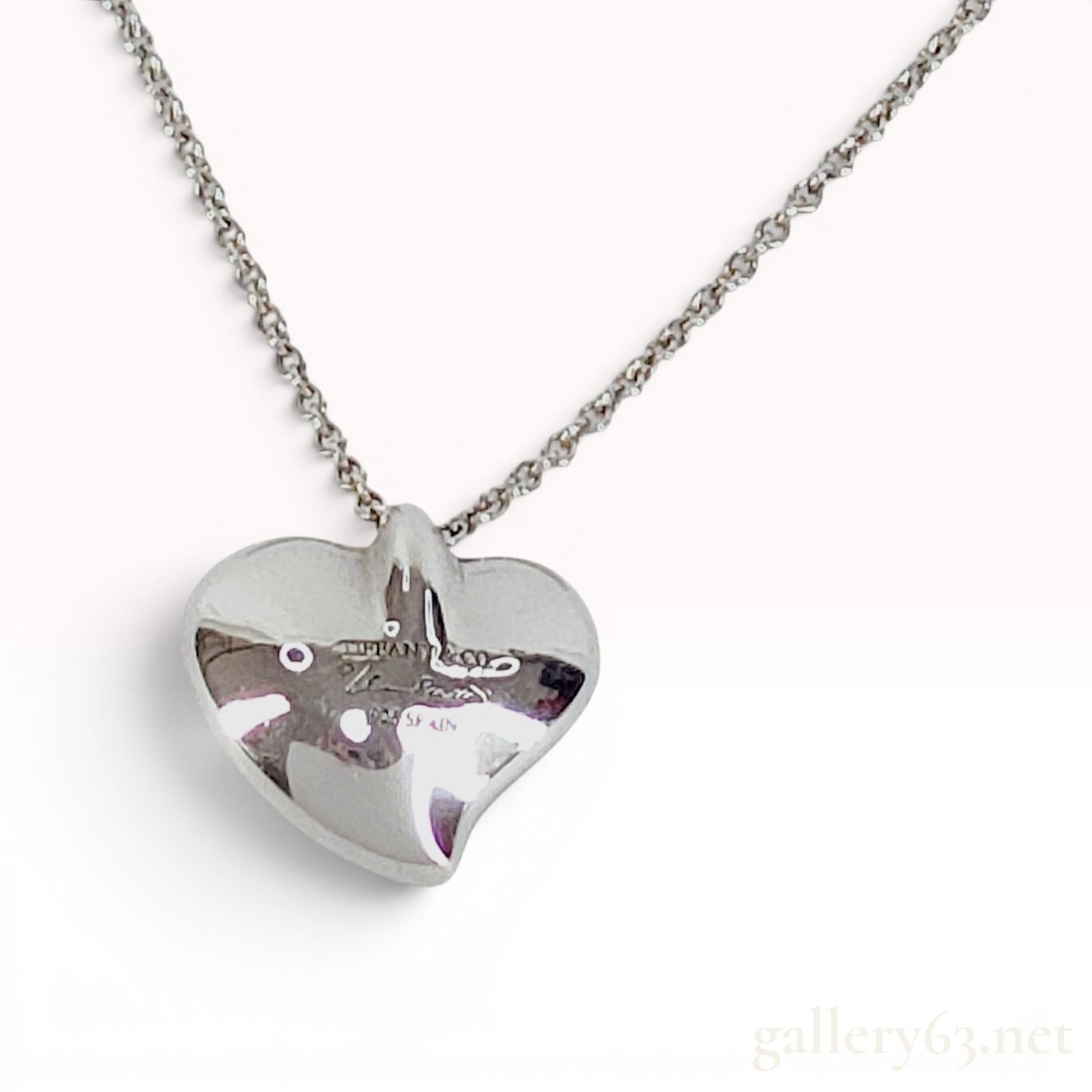 Tiffany and Co Elsa Peretti Sterling Silver Full Heart Pendant Necklace