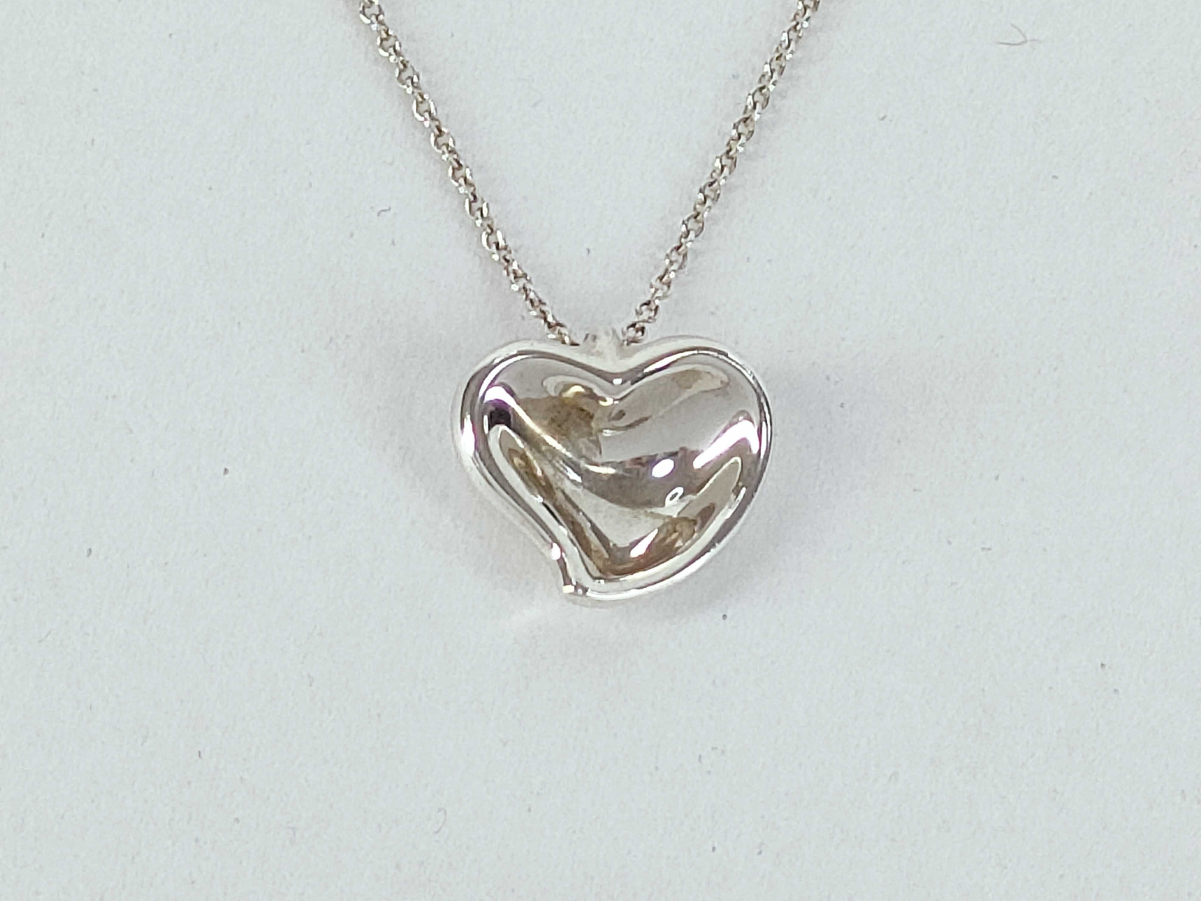 Tiffany and Co Elsa Peretti Sterling Silver Full Heart Pendant Necklace