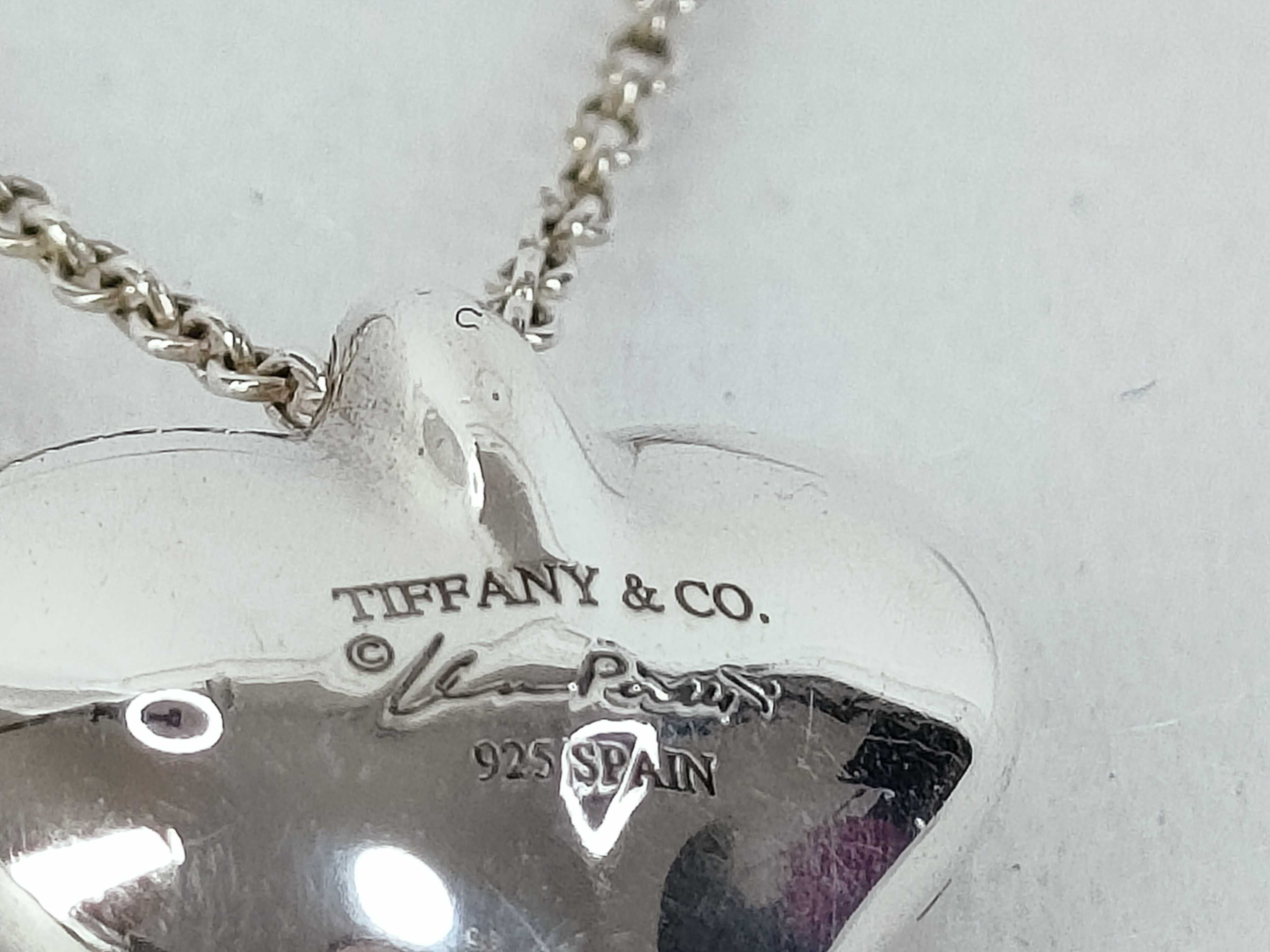 Tiffany and Co Elsa Peretti Sterling Silver Full Heart Pendant Necklace