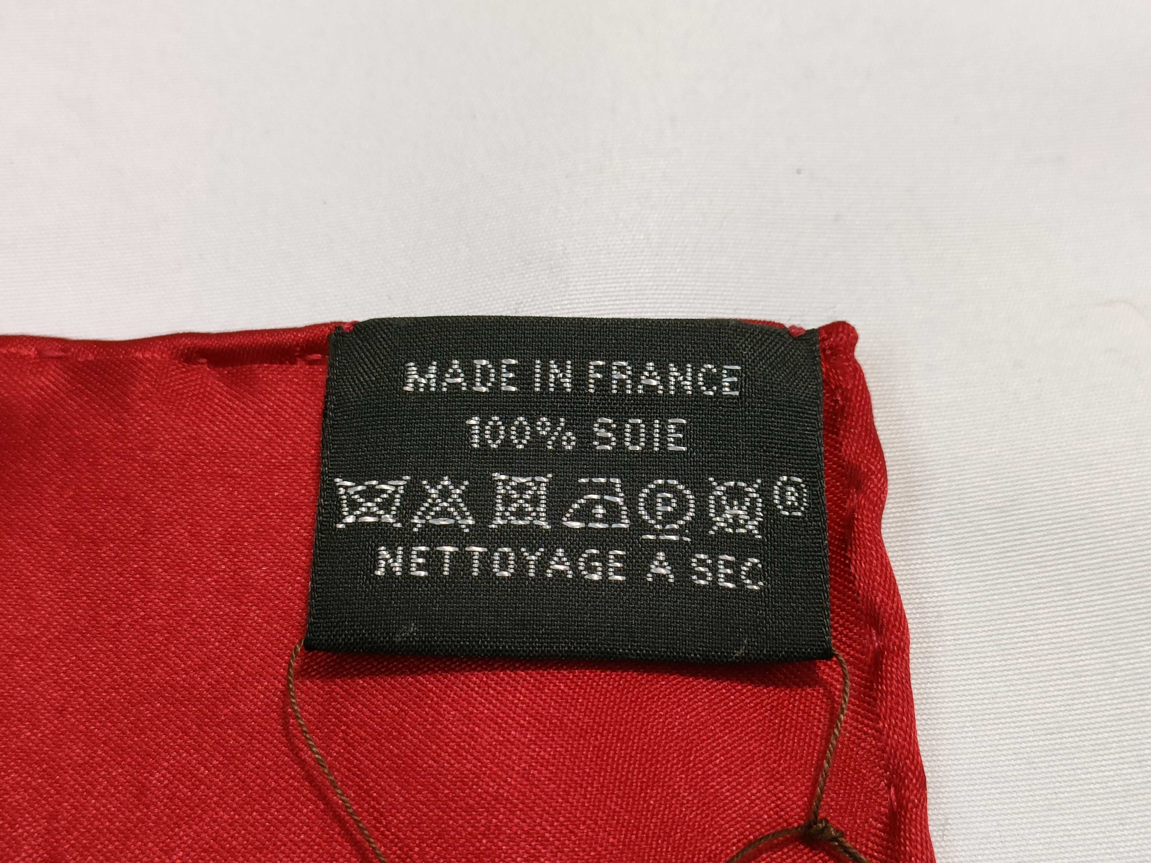 Hermes Faconnee Grand H Silk Carre 45 in Red