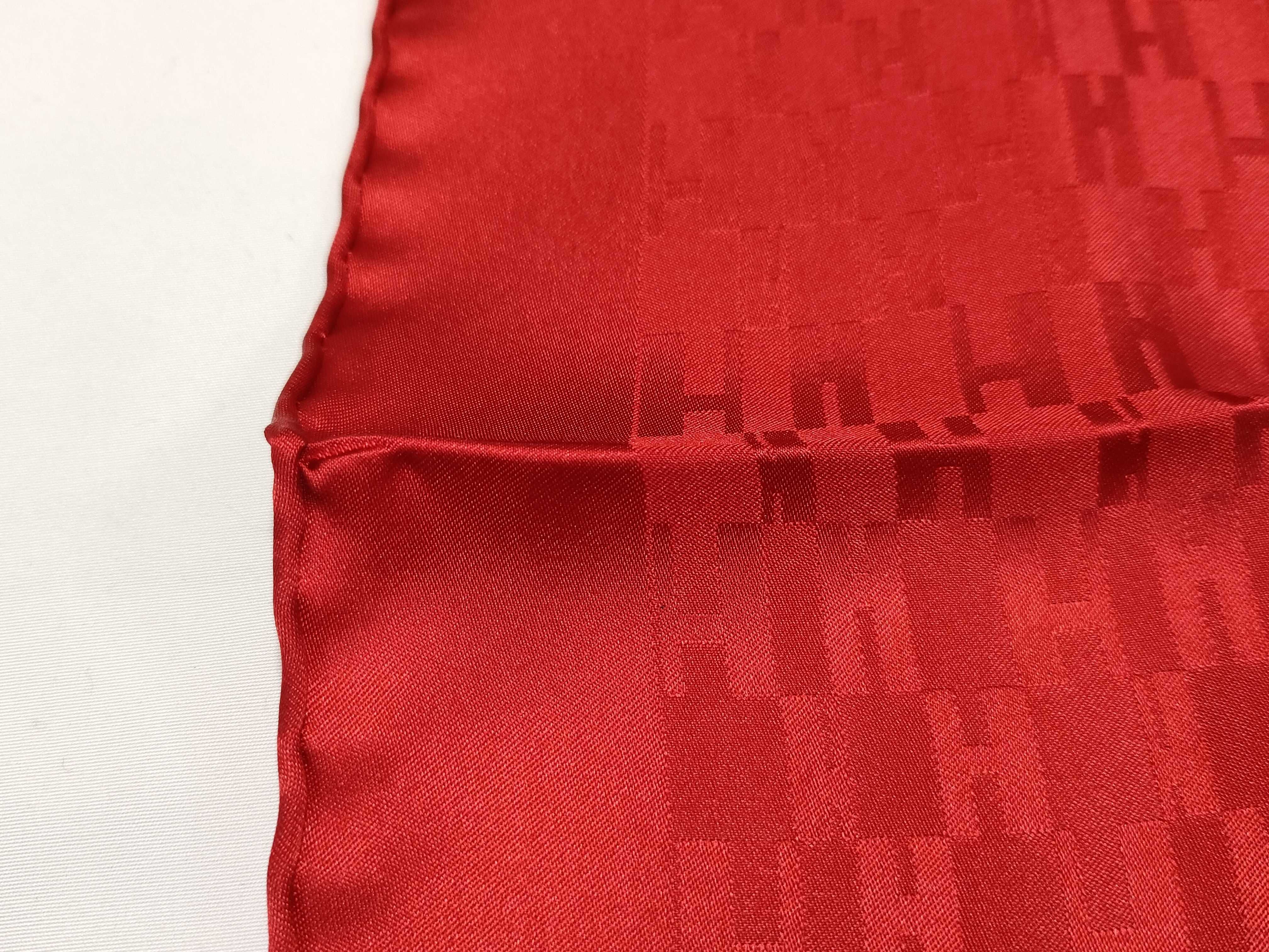 Hermes Faconnee Grand H Silk Carre 45 in Red
