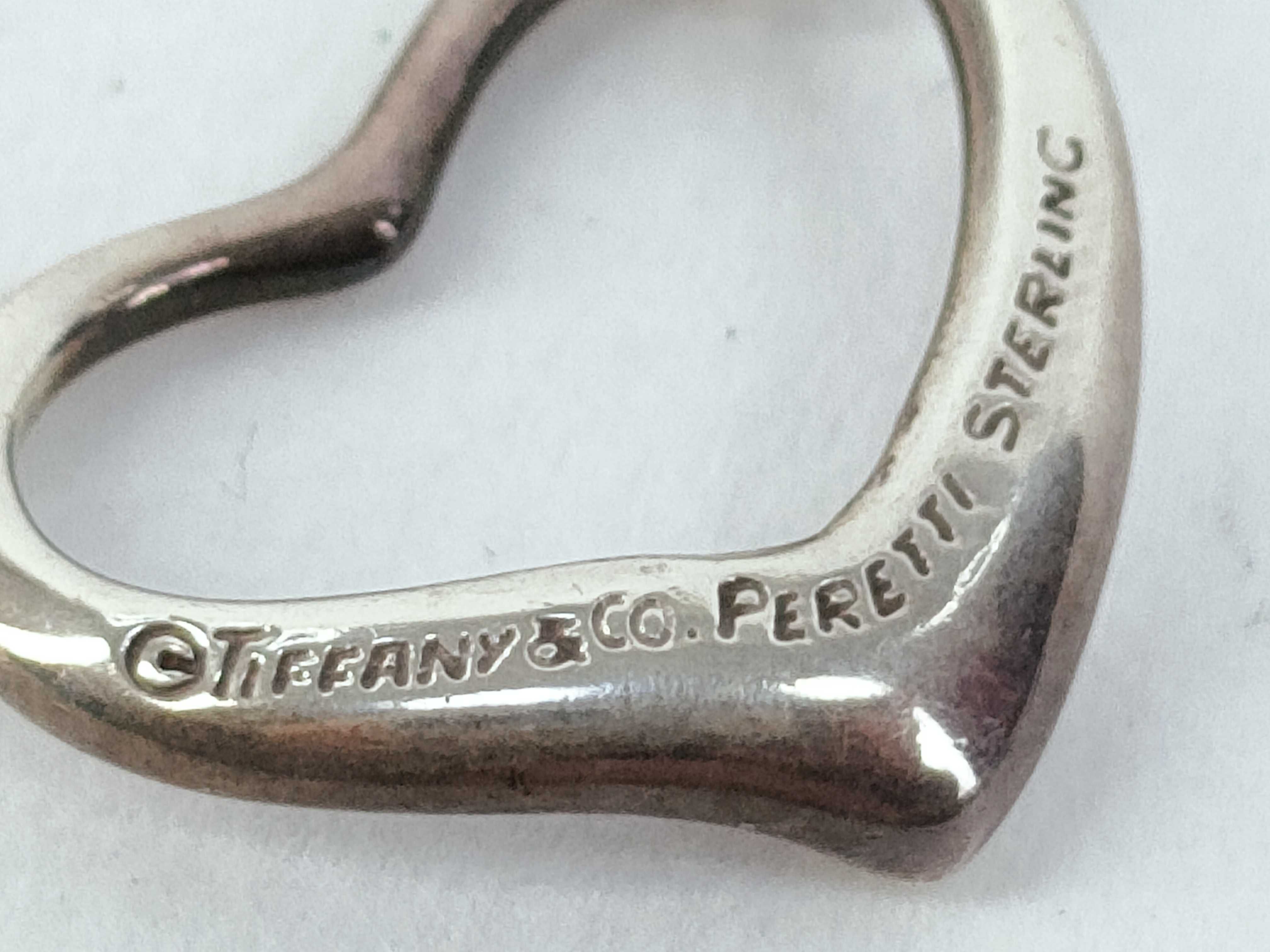 Tiffany and Co Elsa Peretti Sterling Silver Open Heart Pendant Necklace