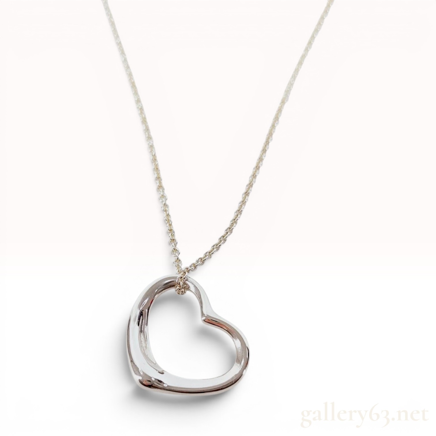 Tiffany & Co. Elsa Peretti Sterling Silver Open Heart Pendant Necklace