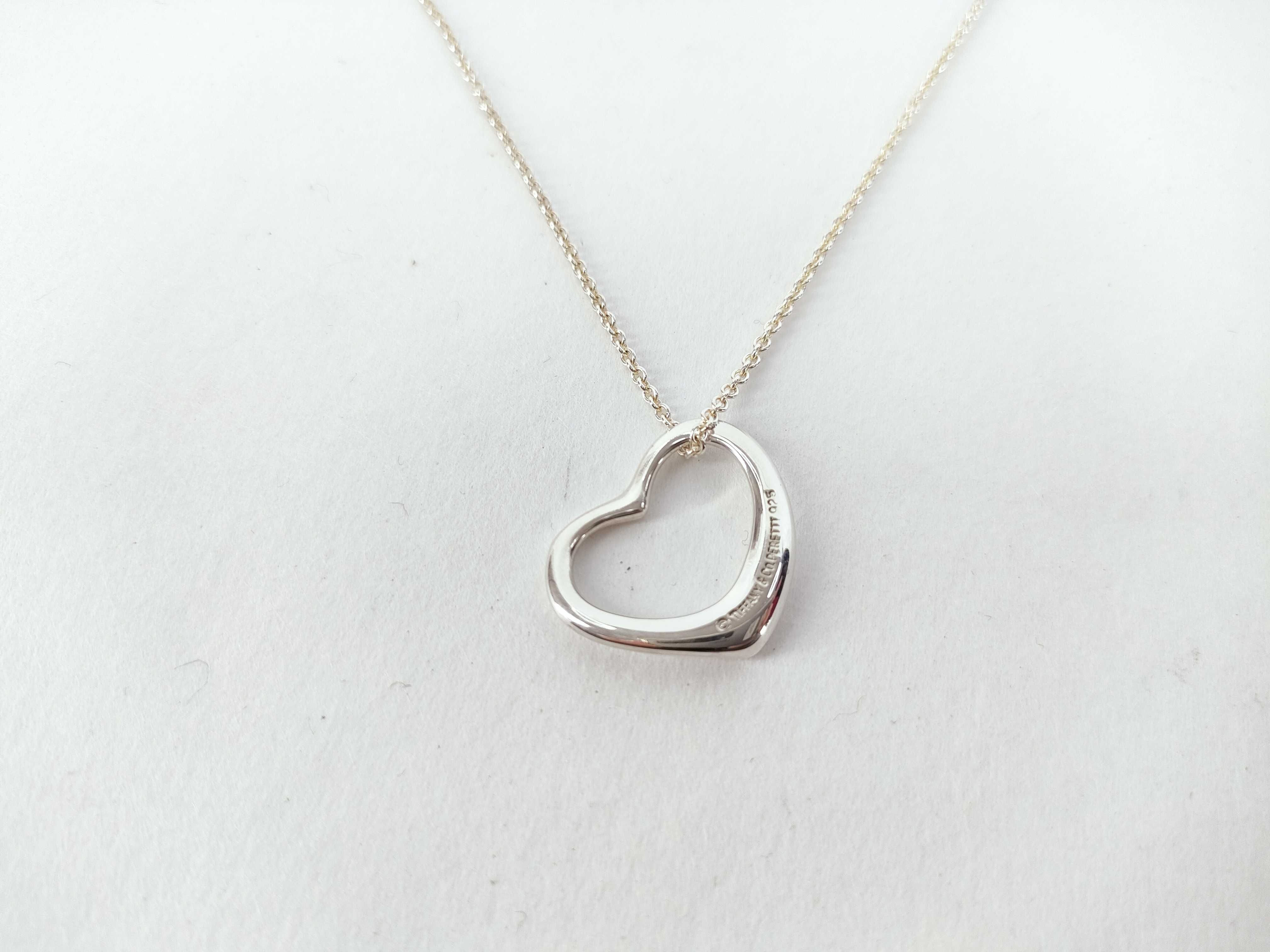 Tiffany & Co. Elsa Peretti Sterling Silver Open Heart Pendant Necklace