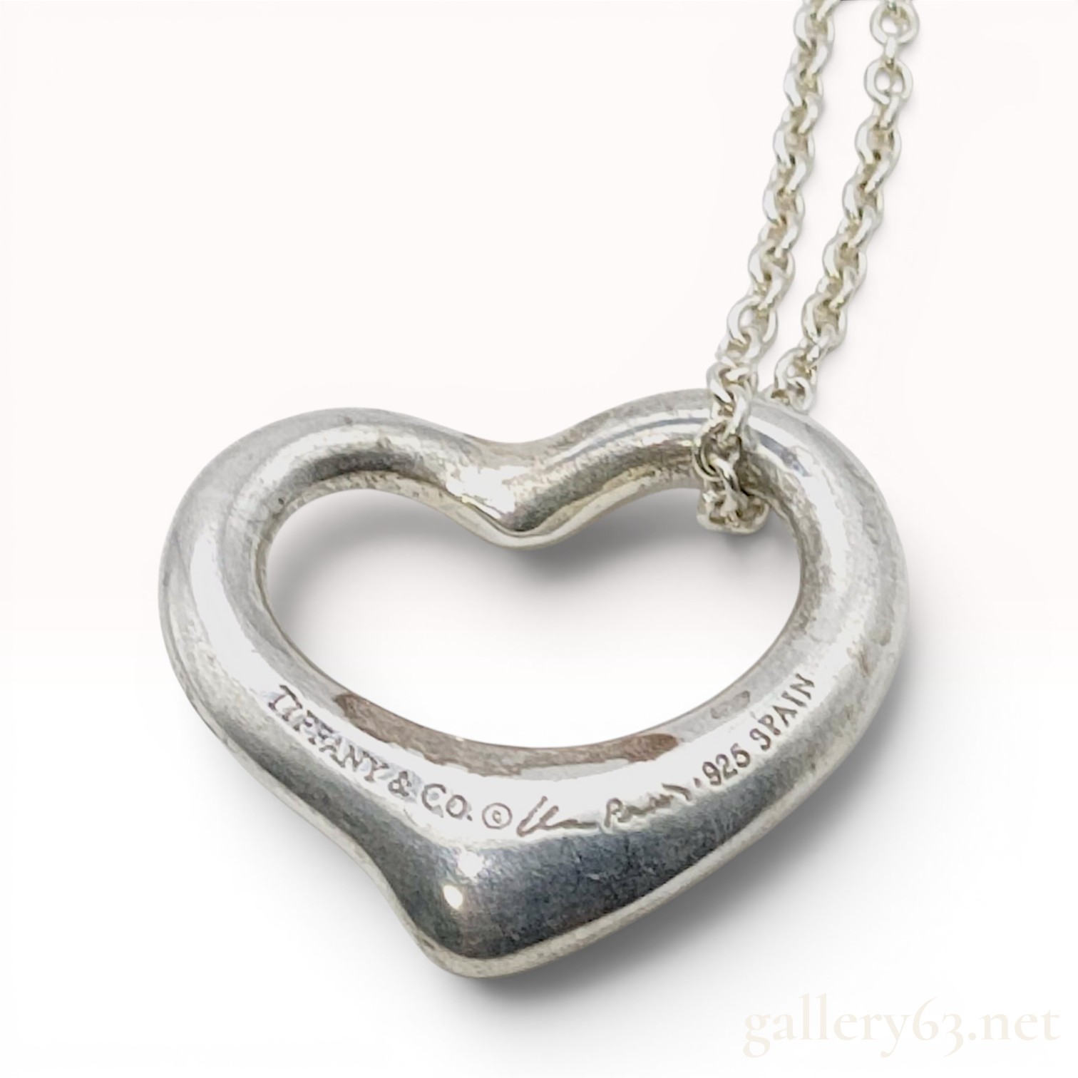 Tiffany & Co. Elsa Peretti Sterling Silver Open Heart Necklace