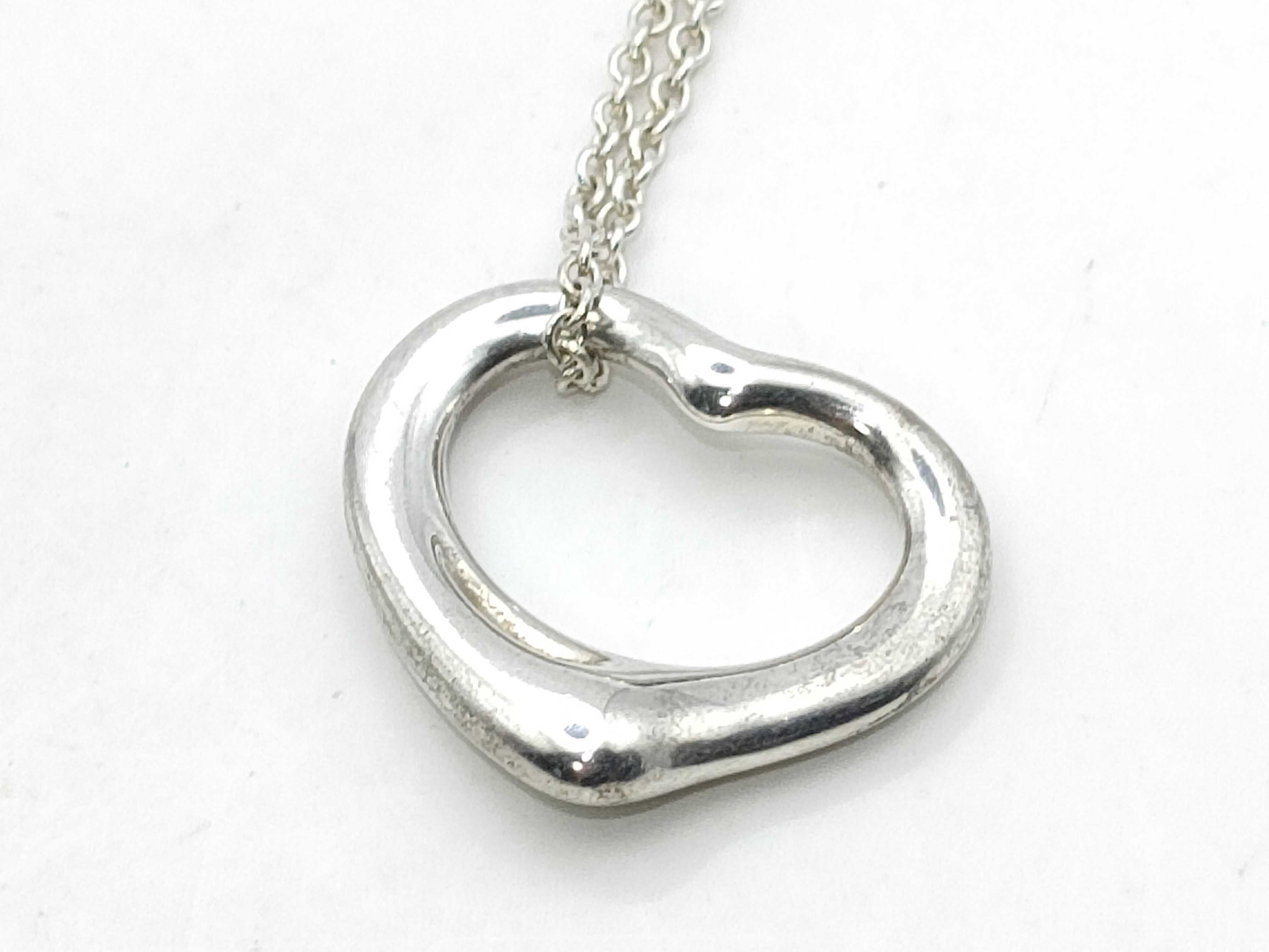 Tiffany & Co. Elsa Peretti Sterling Silver Open Heart Necklace