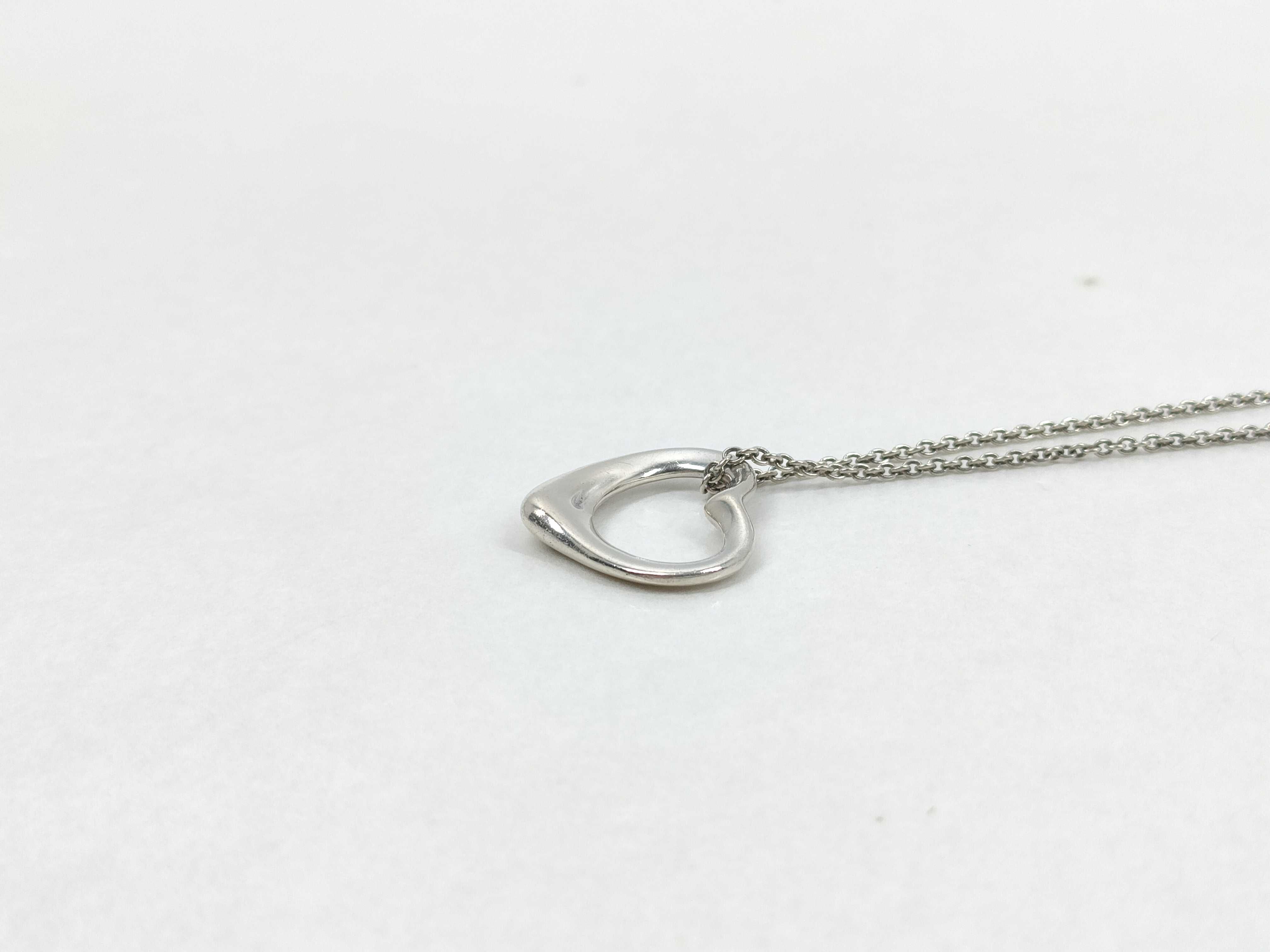Tiffany & Co. Elsa Peretti Sterling Silver Open Heart Pendant Necklace