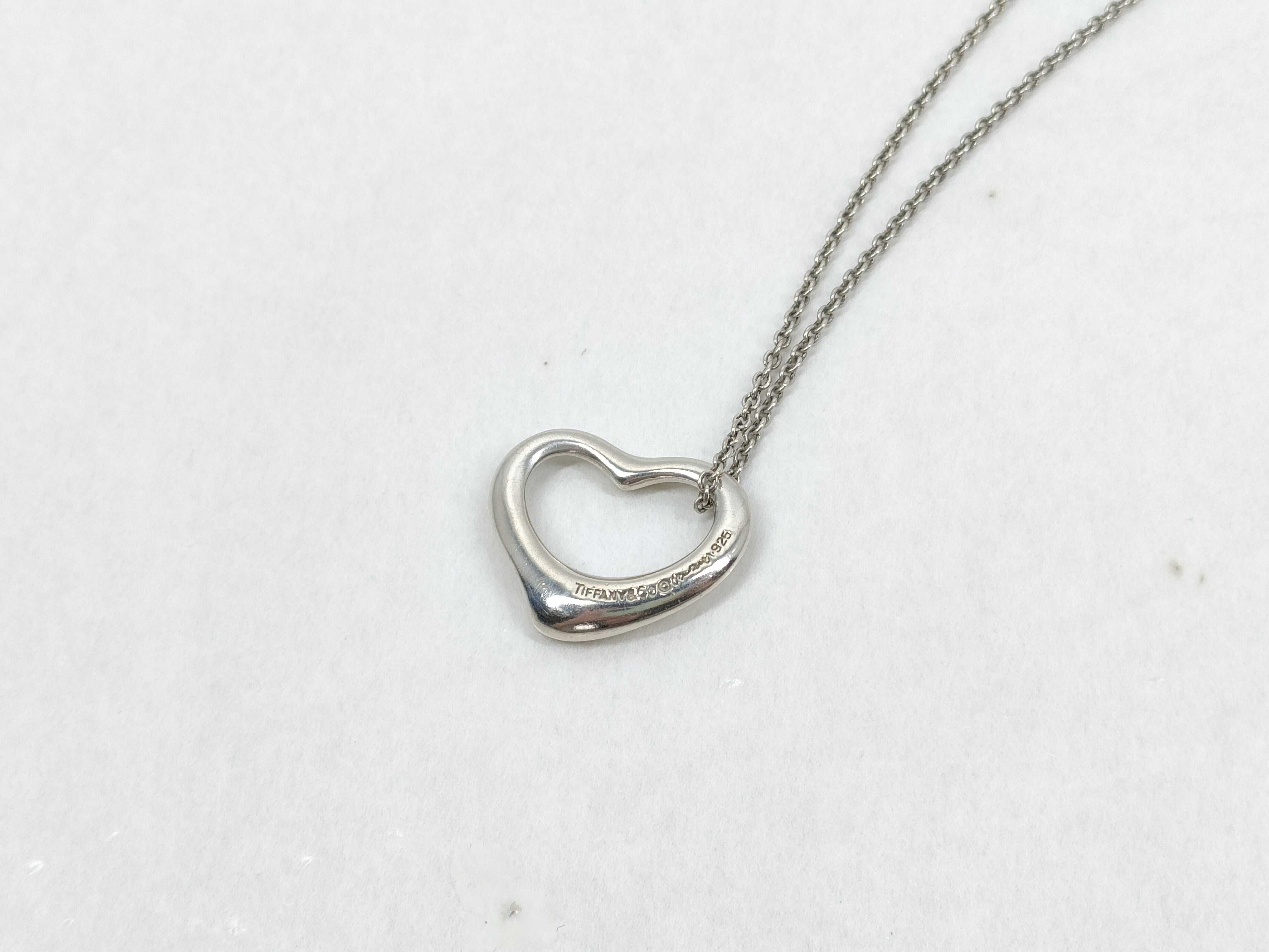 Tiffany & Co. Elsa Peretti Sterling Silver Open Heart Pendant Necklace