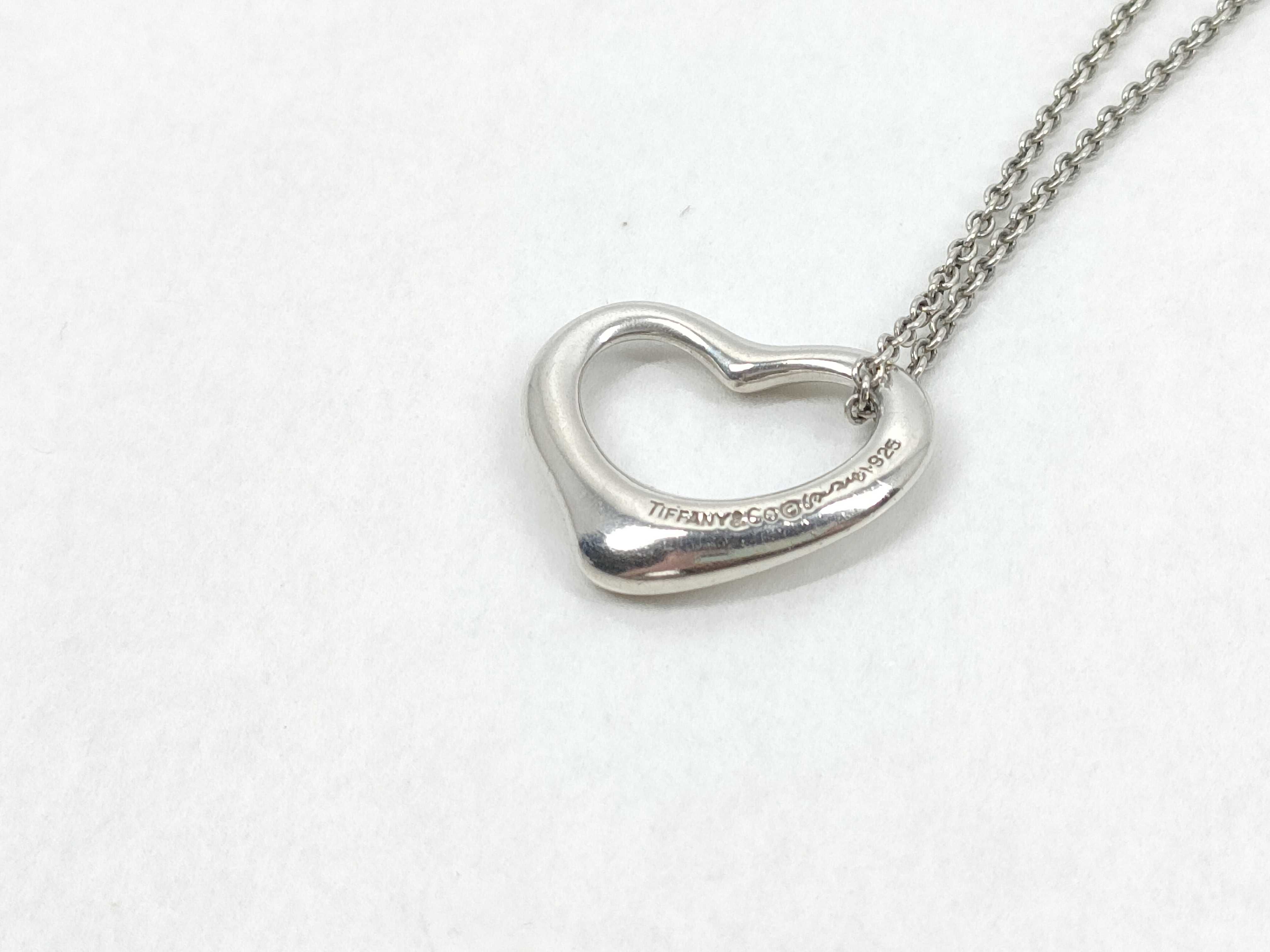 Tiffany & Co. Elsa Peretti Sterling Silver Open Heart Pendant Necklace