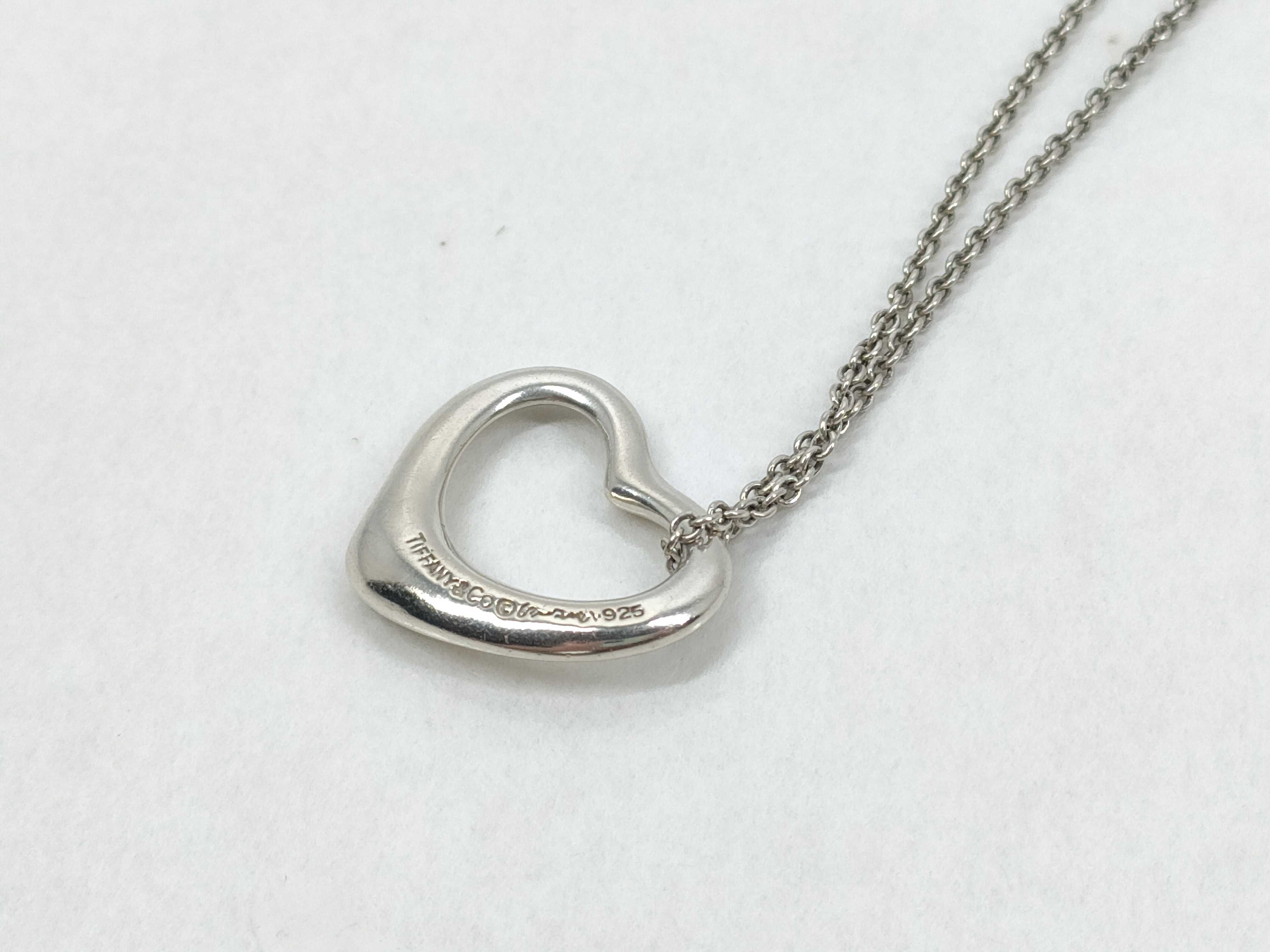 Tiffany & Co. Elsa Peretti Sterling Silver Open Heart Pendant Necklace