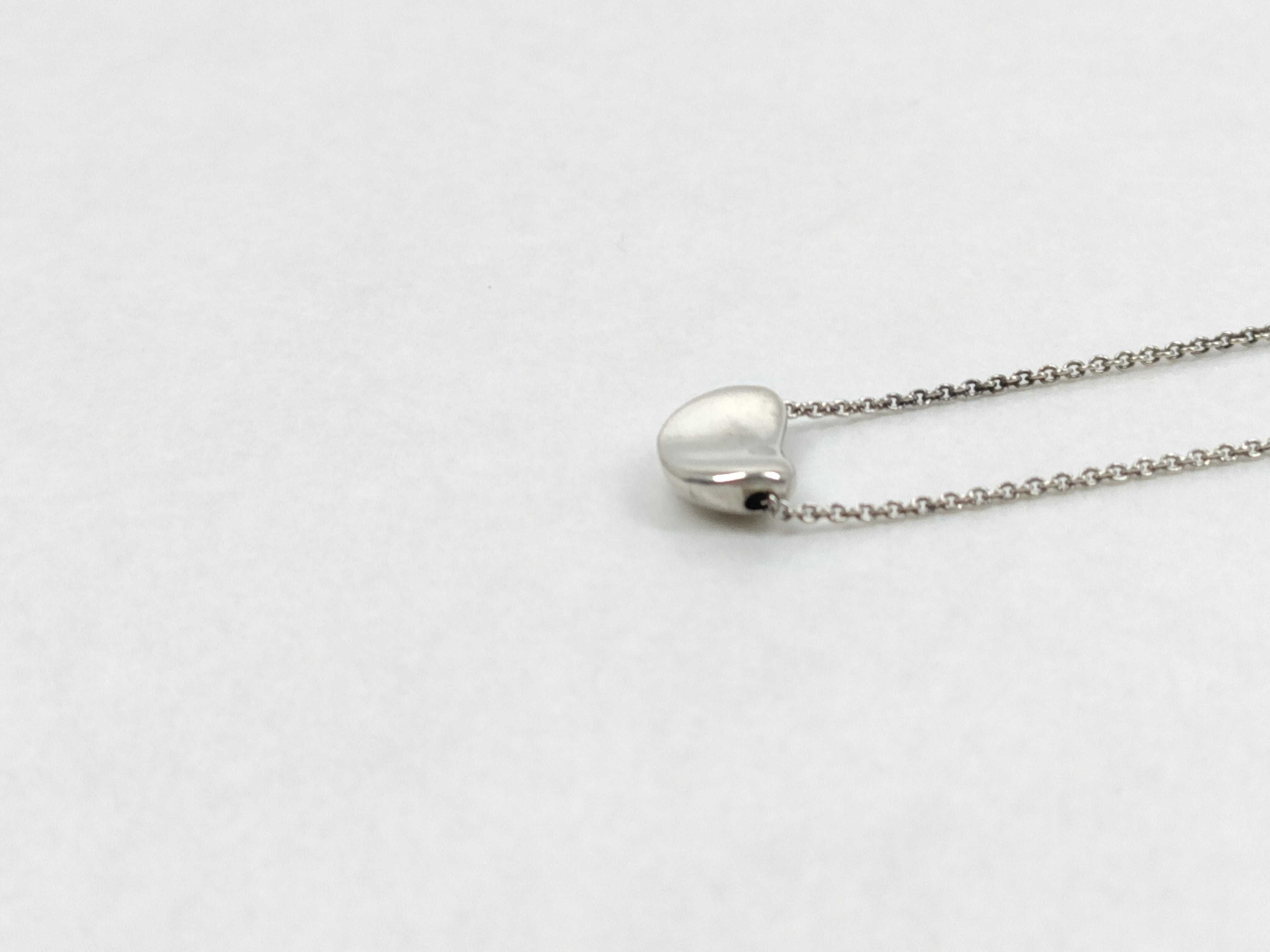 Tiffany and Co. Elsa Peretti Sterling Silver Bean Pendant Necklace