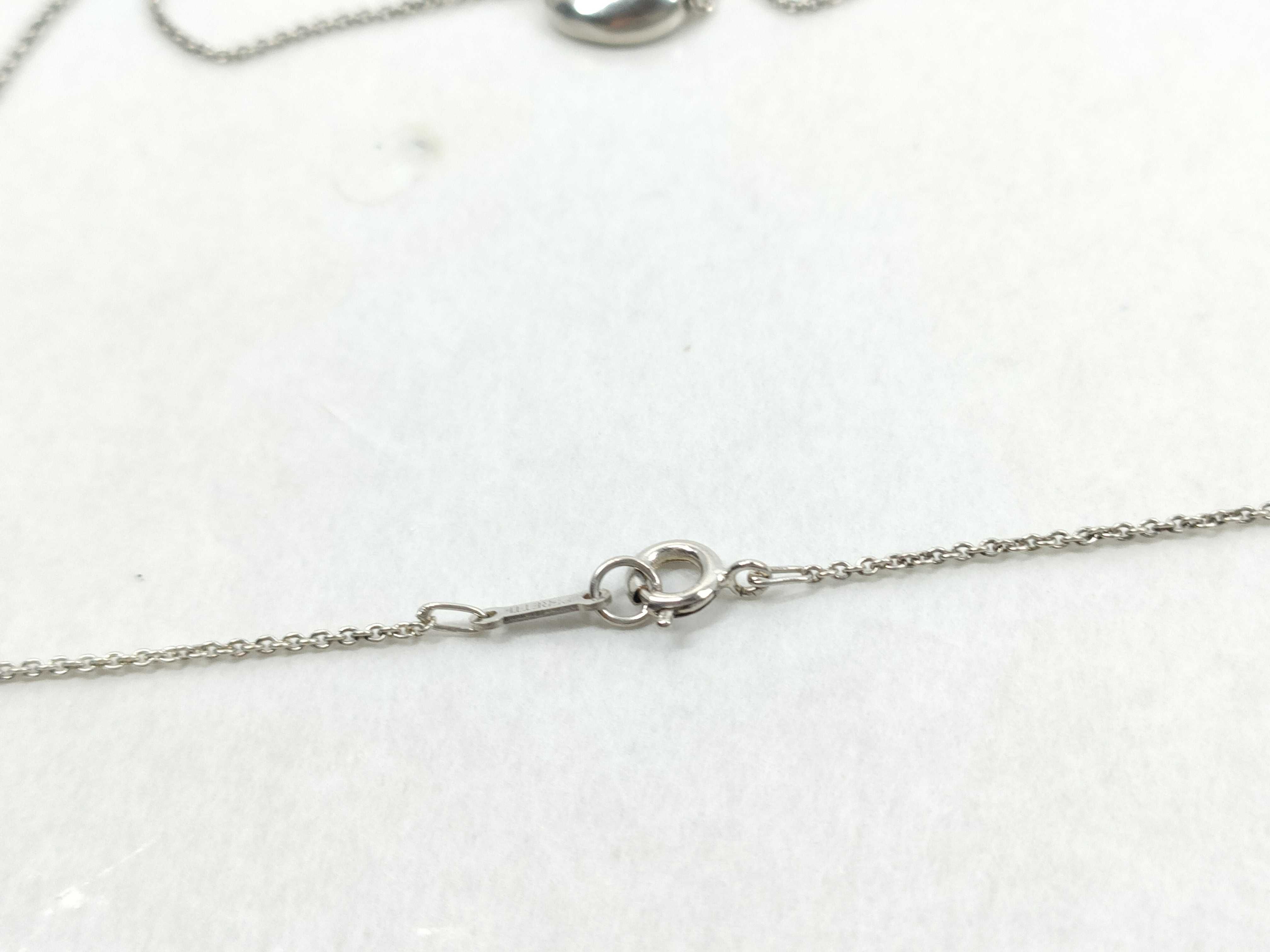 Tiffany and Co. Elsa Peretti Sterling Silver Bean Pendant Necklace