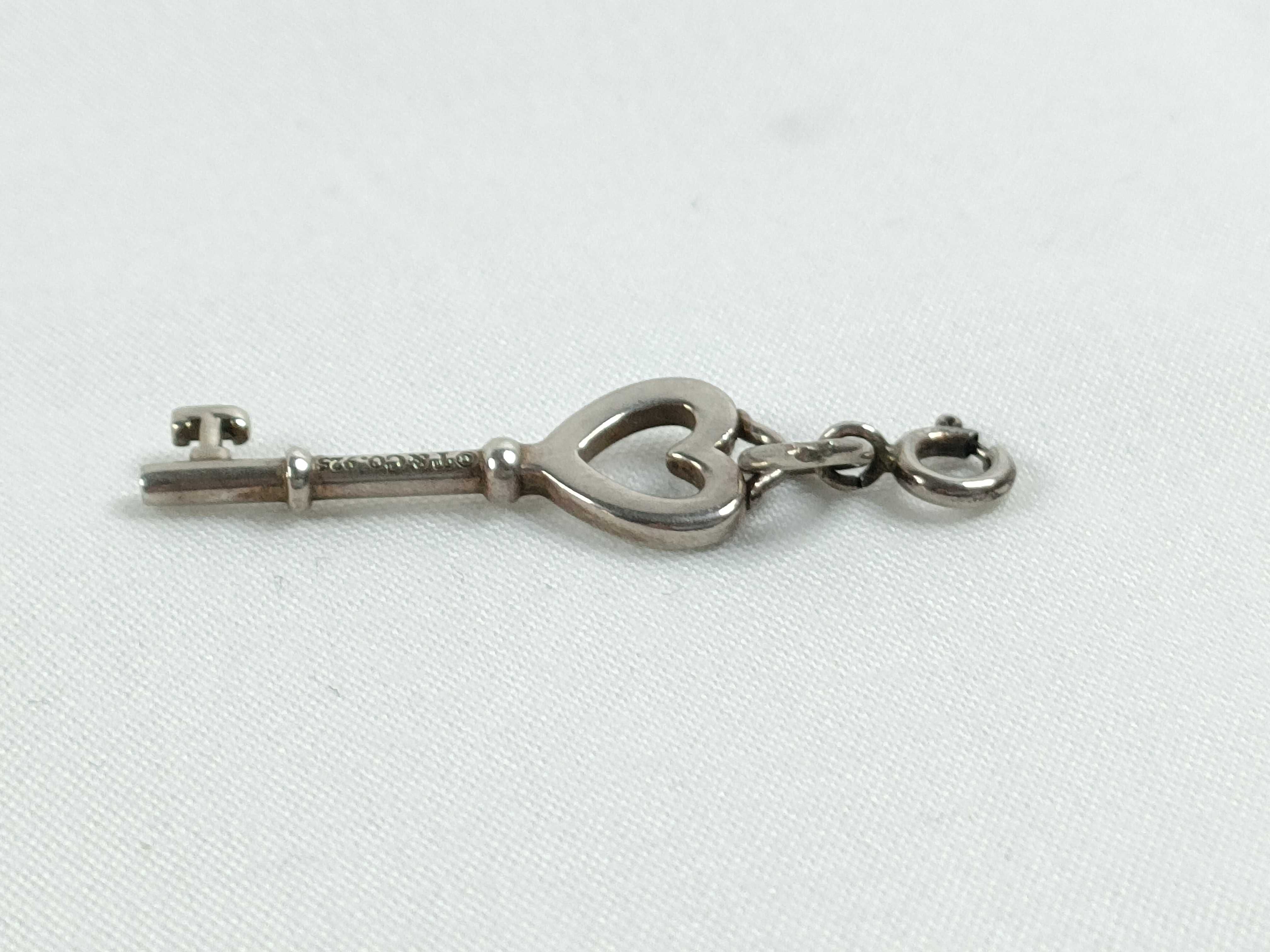 Tiffany and Co. Sterling Silver Tiffany Keys Mini Heart Key Charm Pendant