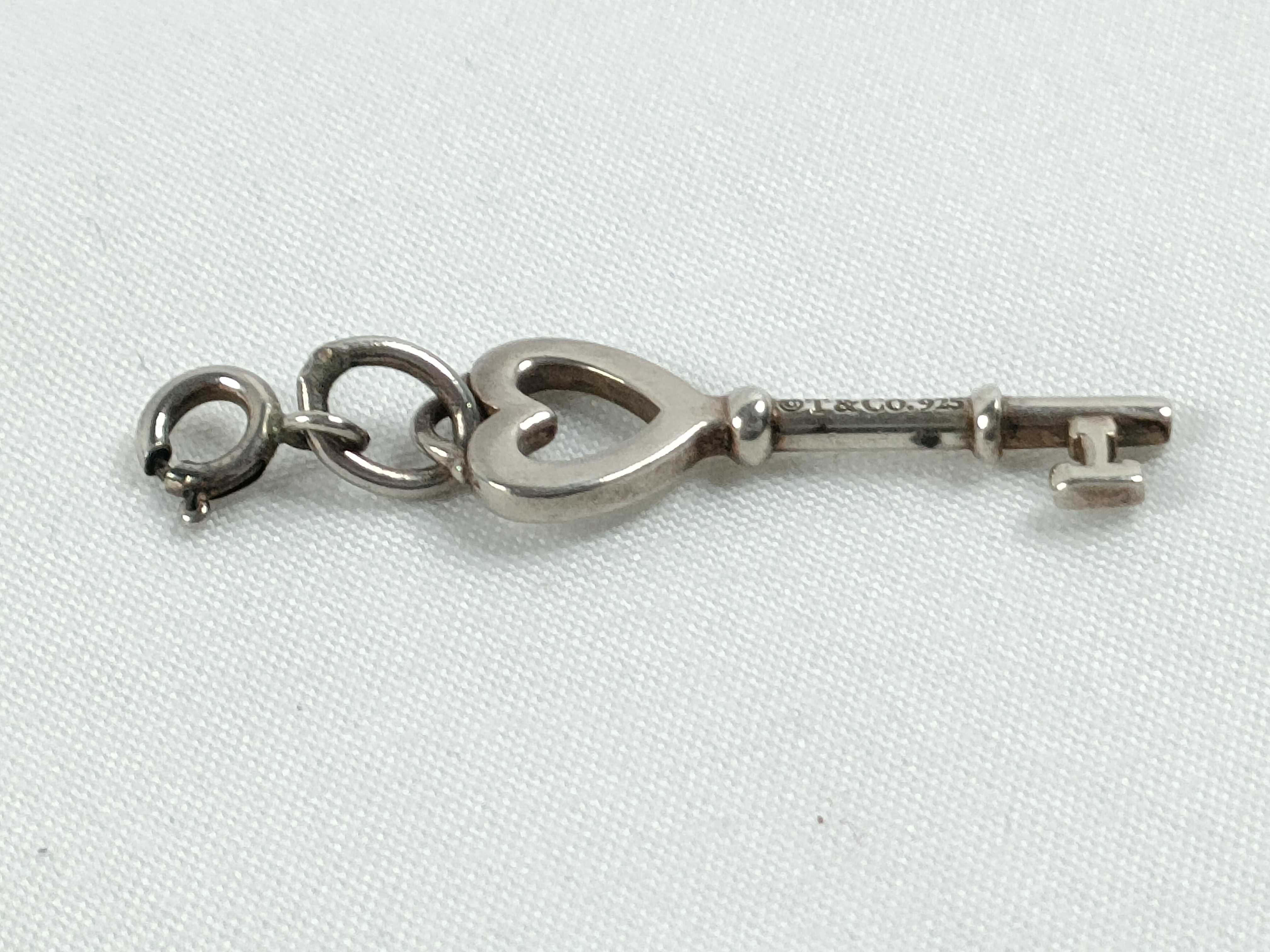 Tiffany and Co. Sterling Silver Tiffany Keys Mini Heart Key Charm Pendant
