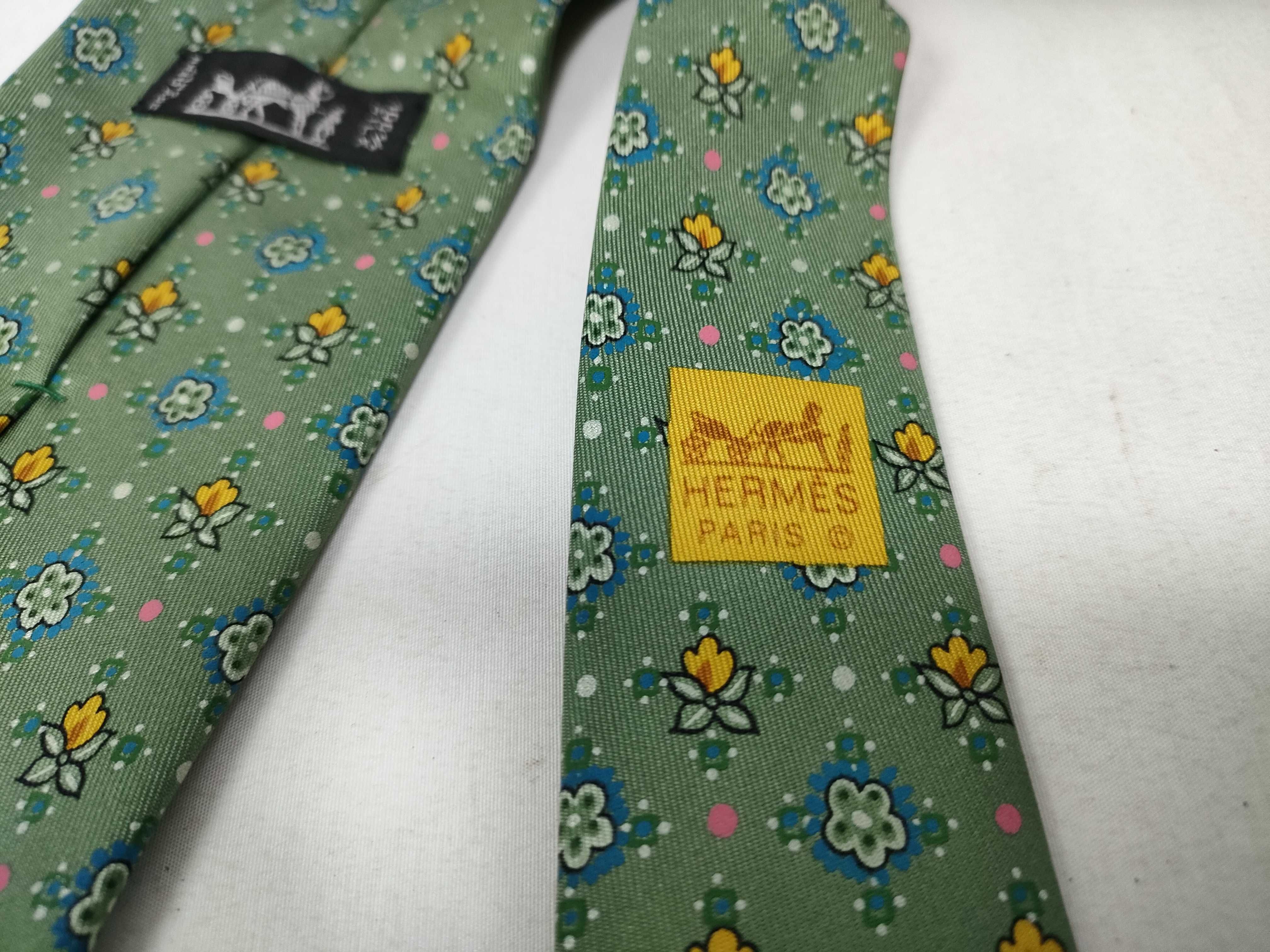Hermes Silk Micro Floral Pattern Necktie