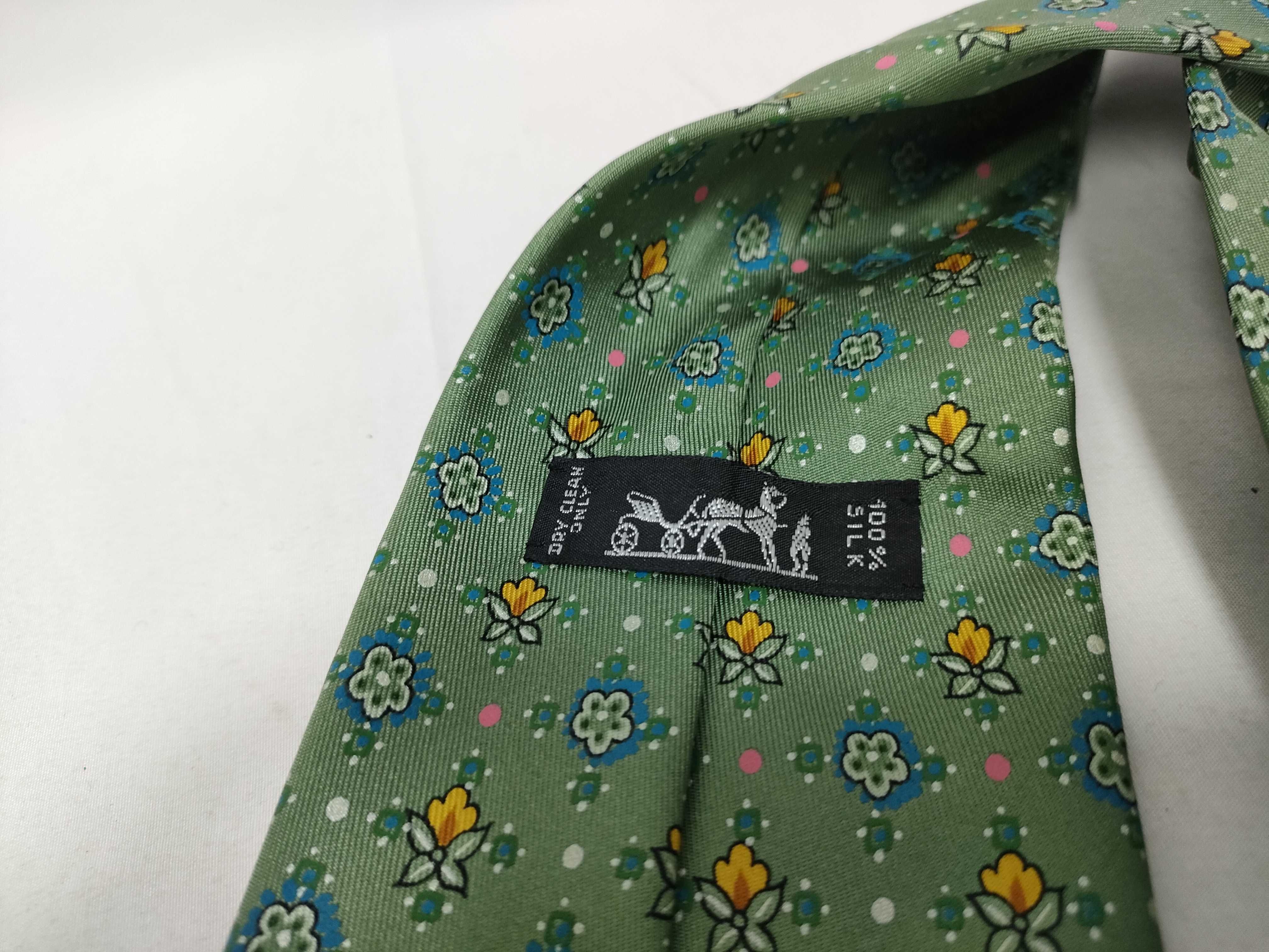 Hermes Silk Micro Floral Pattern Necktie