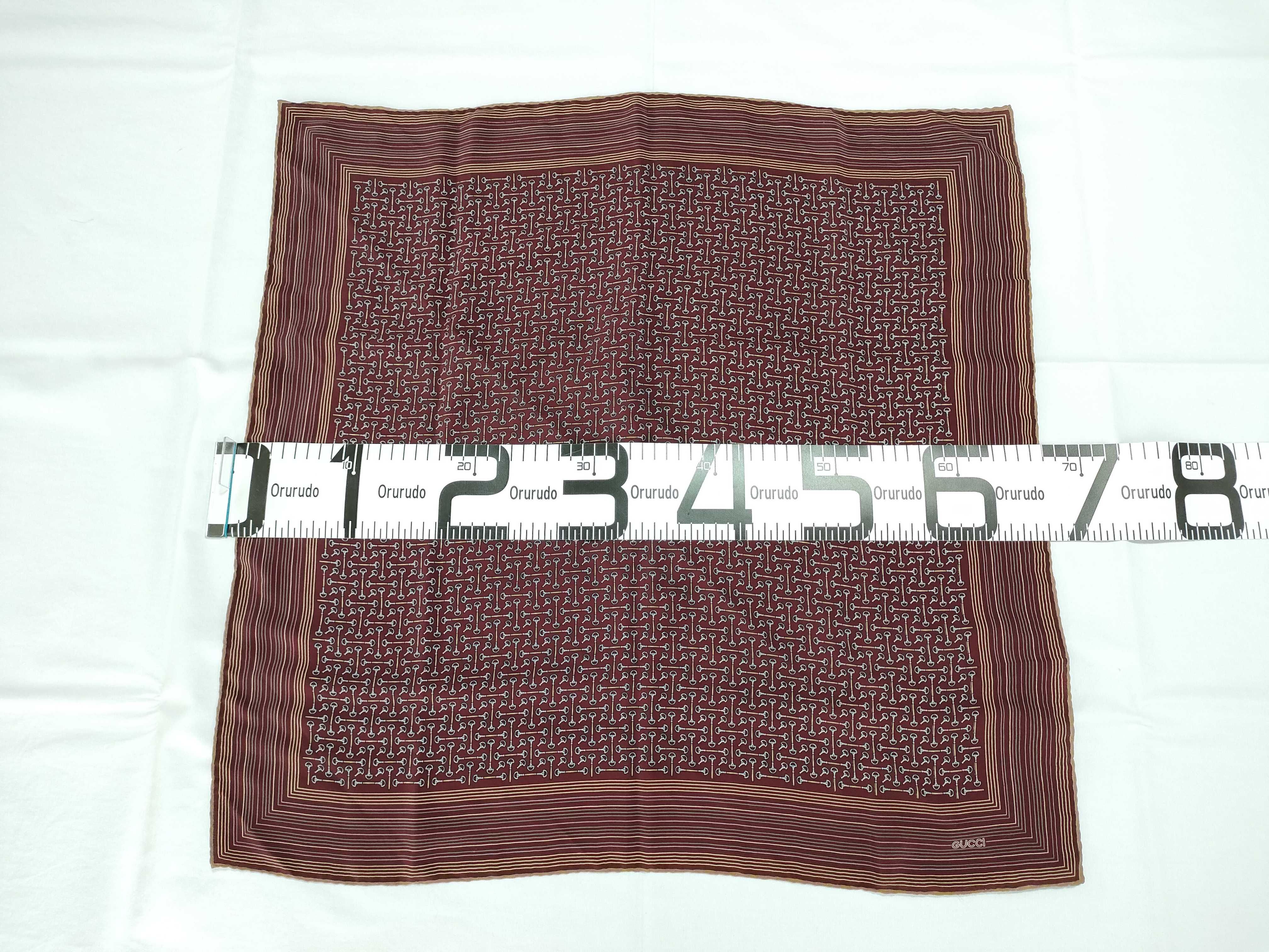 Gucci Vintage Horsebit Pattern Silk Pocket Square