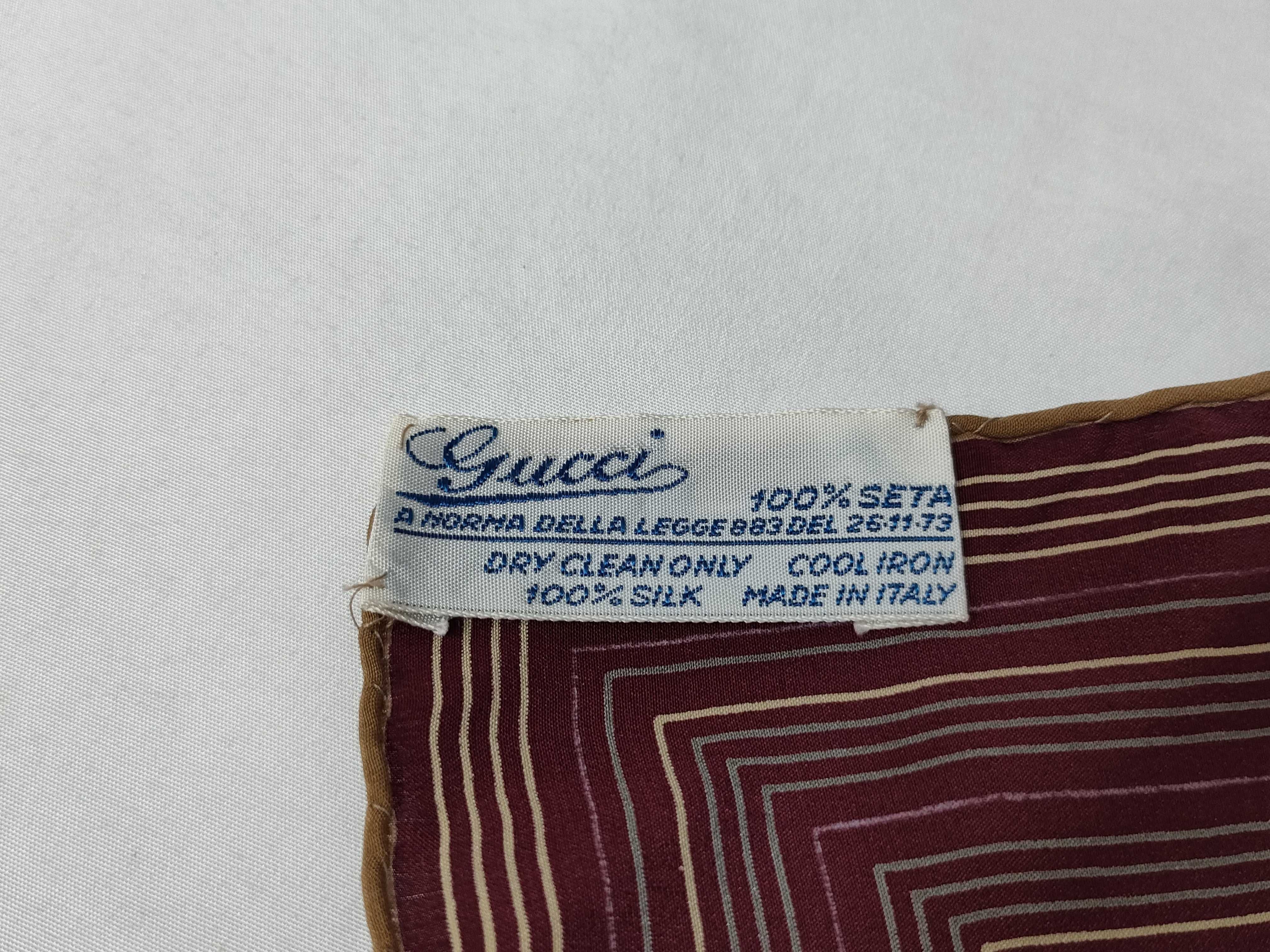 Gucci Vintage Horsebit Pattern Silk Pocket Square