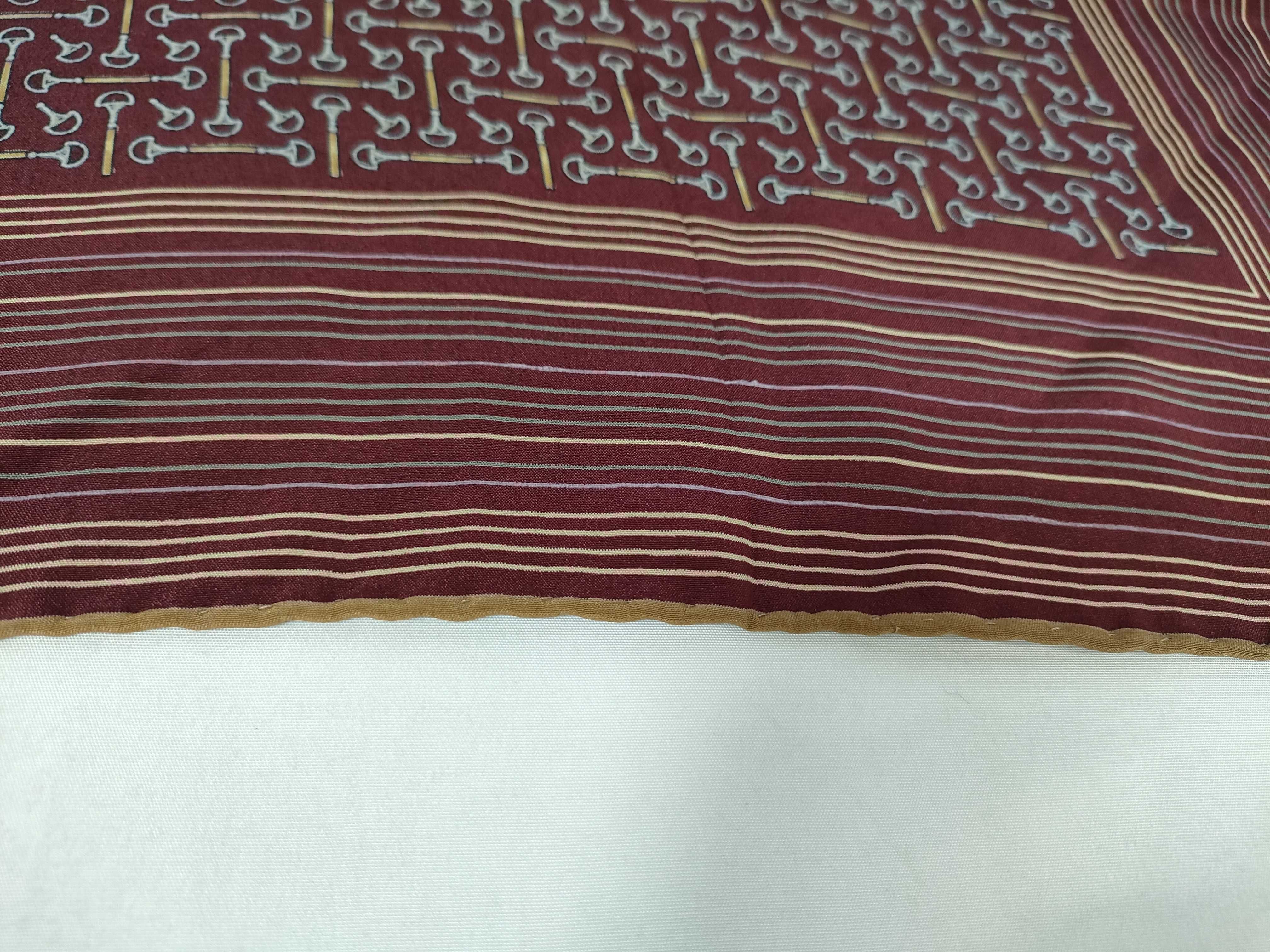 Gucci Vintage Horsebit Pattern Silk Pocket Square