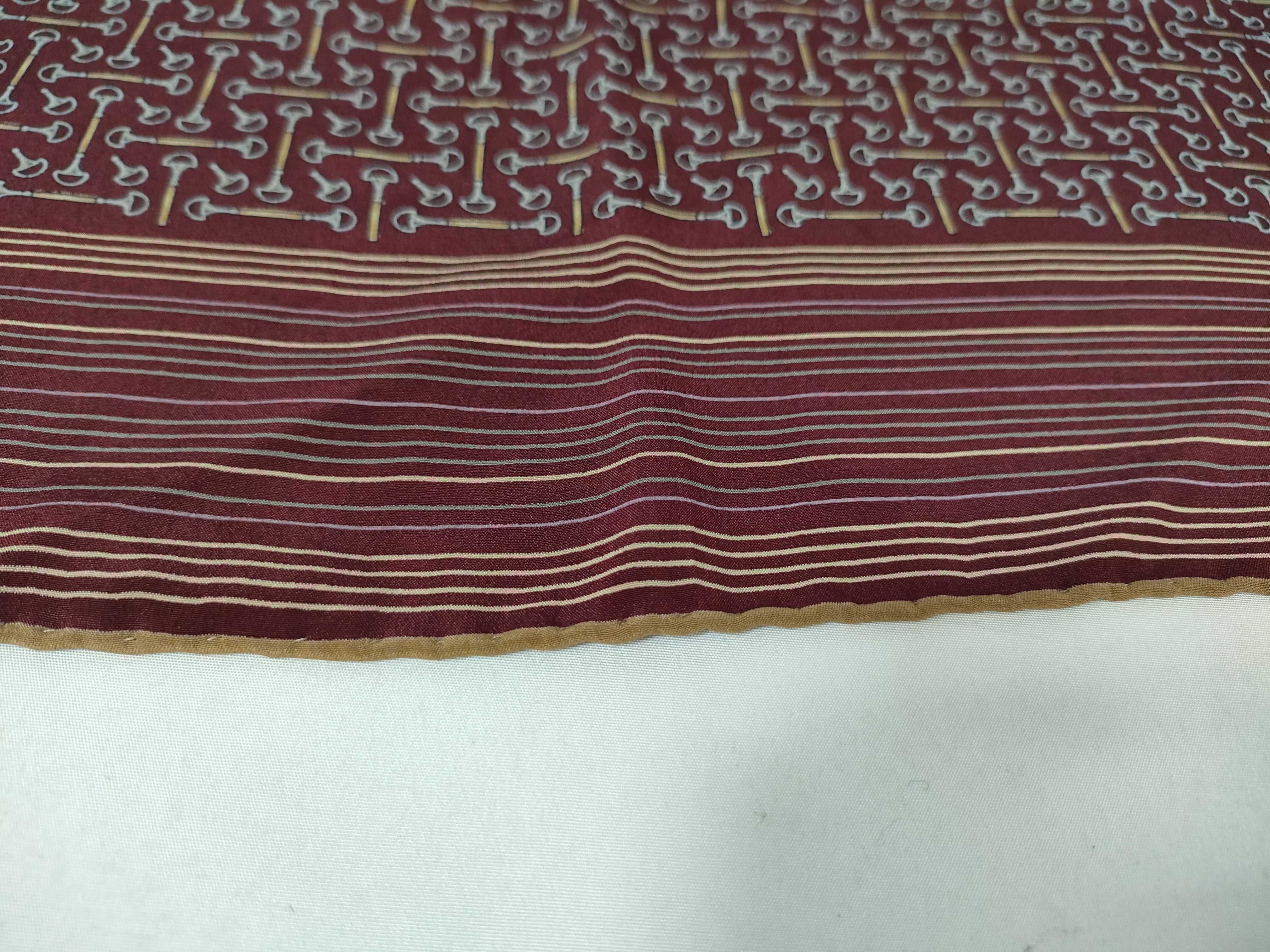 Gucci Vintage Horsebit Pattern Silk Pocket Square