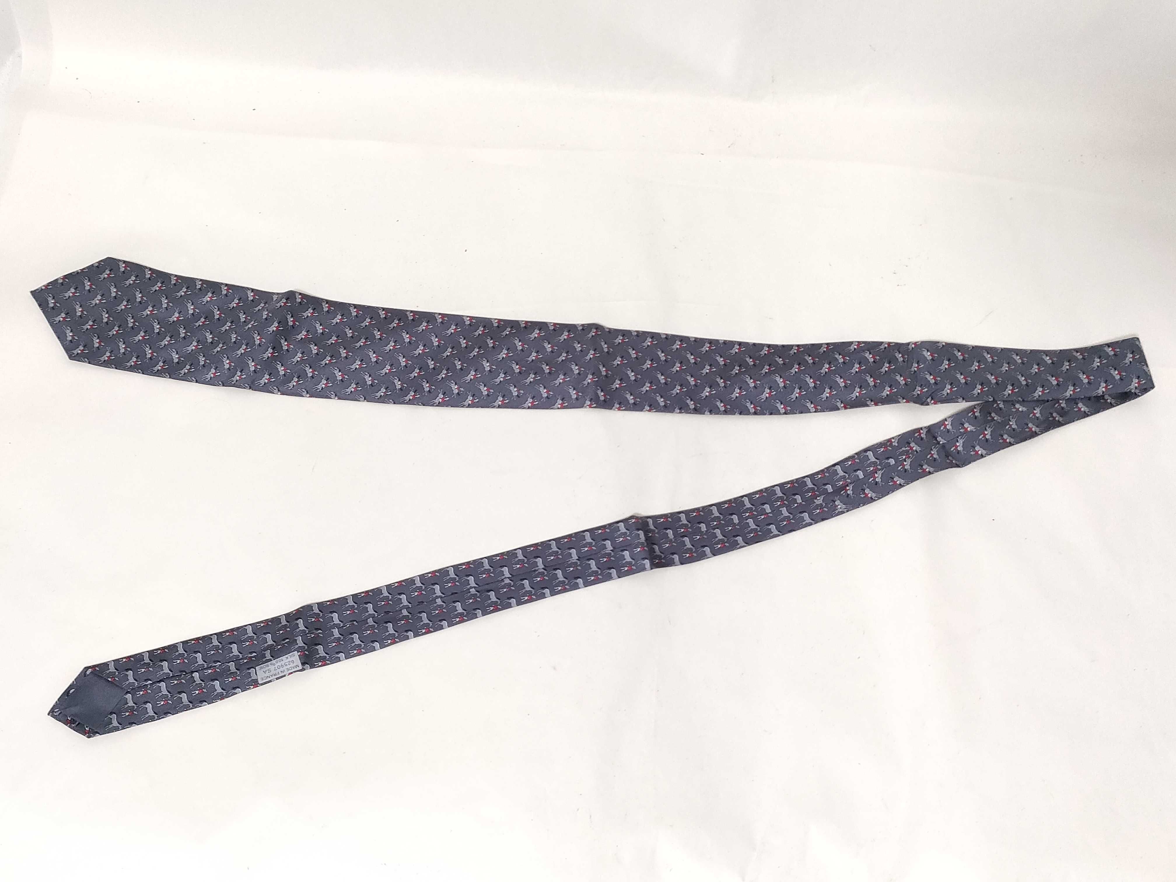 Hermes Silk Twill Equestrian Hunt Motif Necktie