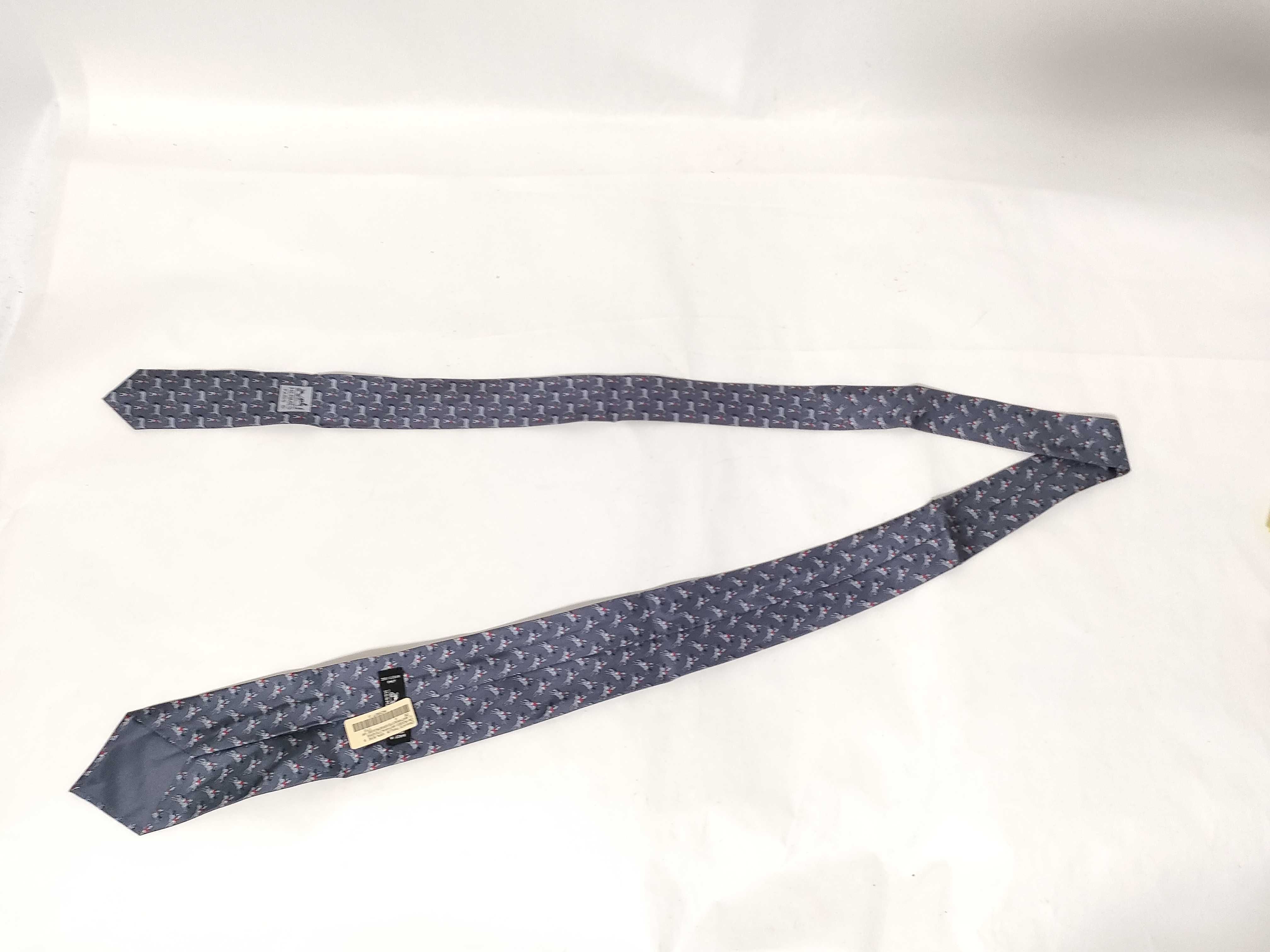 Hermes Silk Twill Equestrian Hunt Motif Necktie